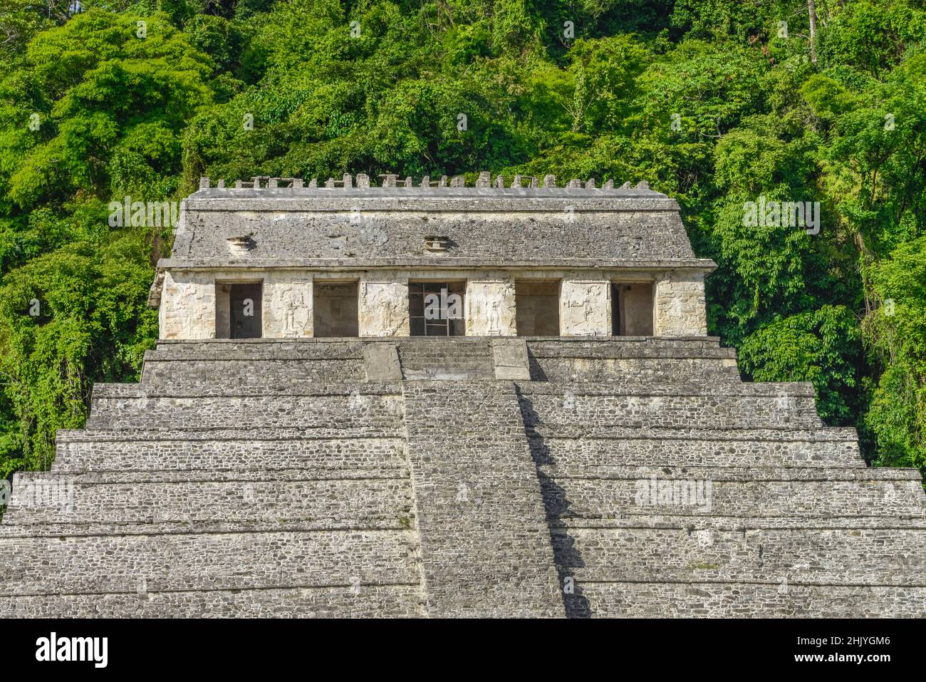 Tempel der Inschriften (Templo de las Inscripciones), Mayaruinen, Palenque, Chiapas, Mexiko Foto Stock