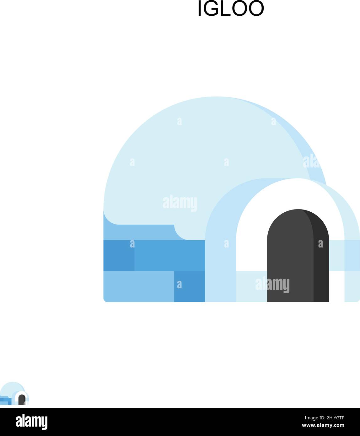 Icona vettore semplice igloo. Modello di disegno del simbolo di illustrazione per l'elemento dell'interfaccia utente mobile Web. Illustrazione Vettoriale