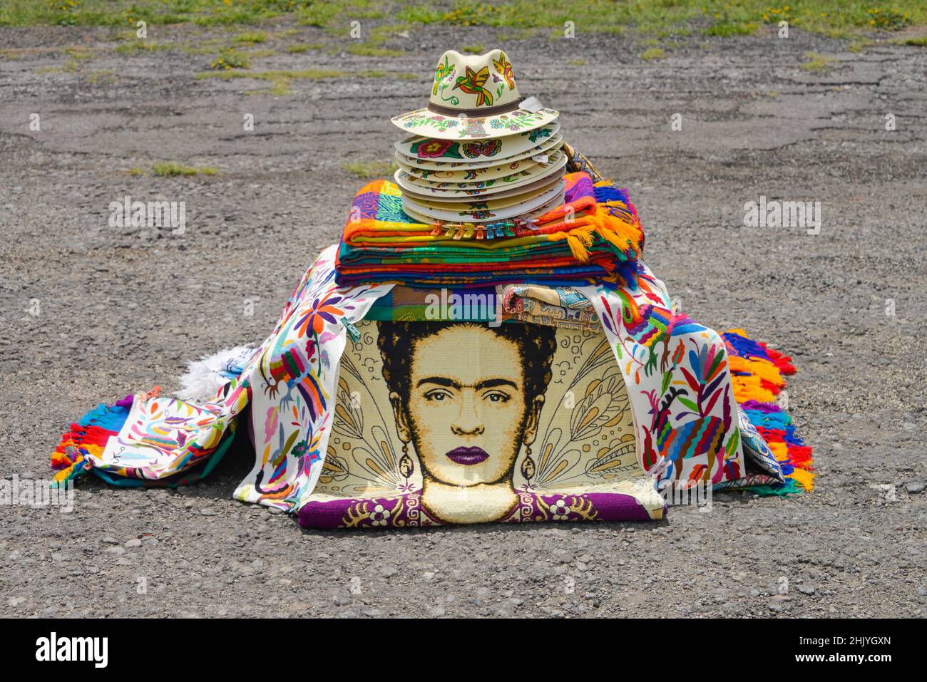 Andenkenverkauf, Ruinenstadt Teotihuacan, Mexiko Foto Stock