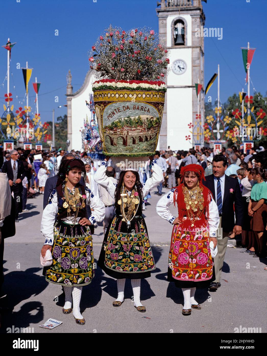 Portogallo. Viana do Castelo. Vila Franca do Lima. Festival delle rose. Foto Stock