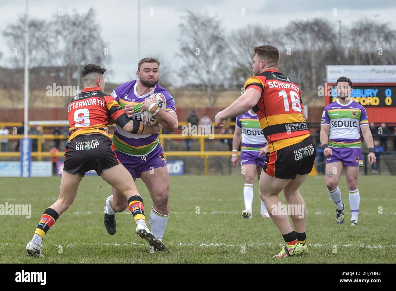 Dewsbury, Inghilterra - 30 gennaio 2022 - Ant Walker of Bradford Bulls in azione durante il campionato di rugby League Betfred Round 1 Dewsbury Rams vs Bradford Bulls al Tetley Stadium di Dewsbury, Regno Unito Dean Williams Foto Stock