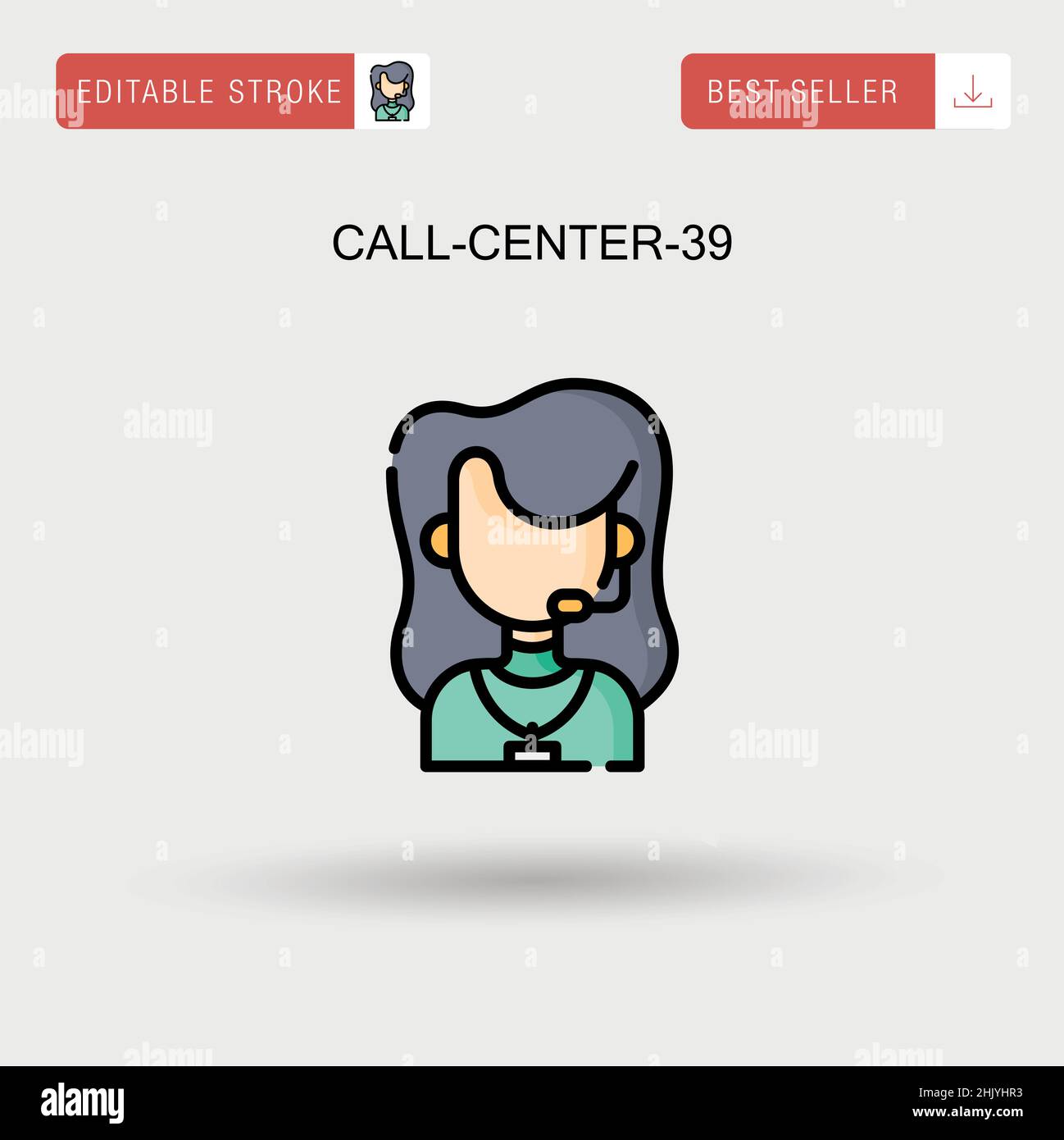 Call-center-39 icona vettore semplice. Illustrazione Vettoriale