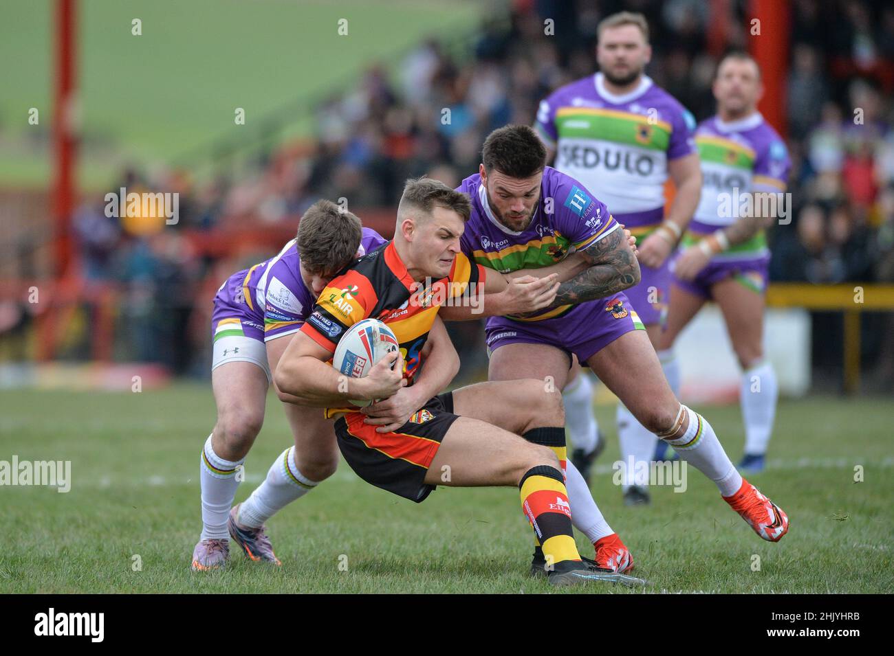 Dewsbury, Inghilterra - 30 gennaio 2022 - durante il Rugby League Betfred Championship Round 1 Dewsbury Rams vs Bradford Bulls al Tetley Stadium, Dewsbury, Regno Unito Dean Williams Foto Stock