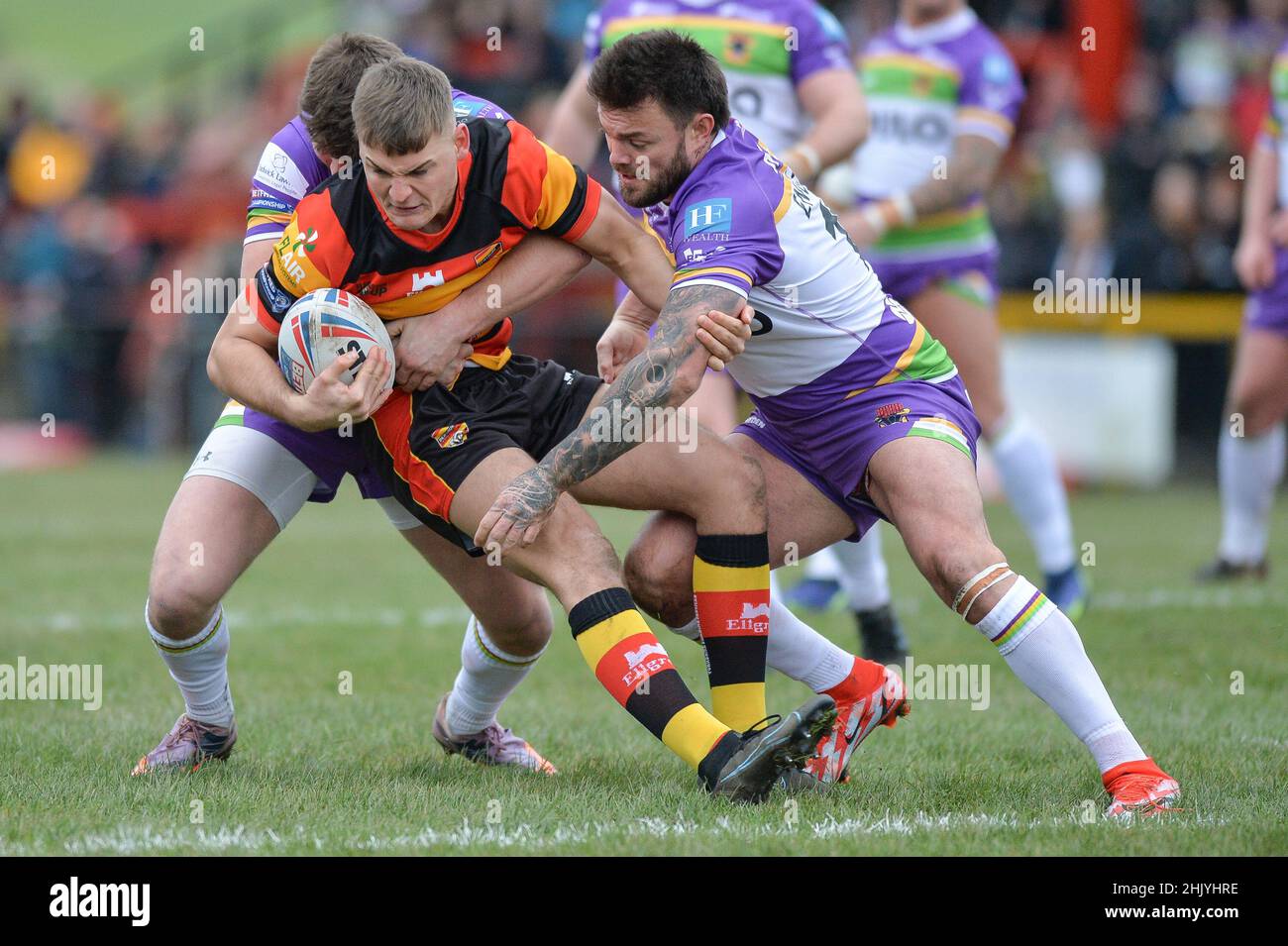 Dewsbury, Inghilterra - 30 gennaio 2022 - durante il Rugby League Betfred Championship Round 1 Dewsbury Rams vs Bradford Bulls al Tetley Stadium, Dewsbury, Regno Unito Dean Williams Foto Stock