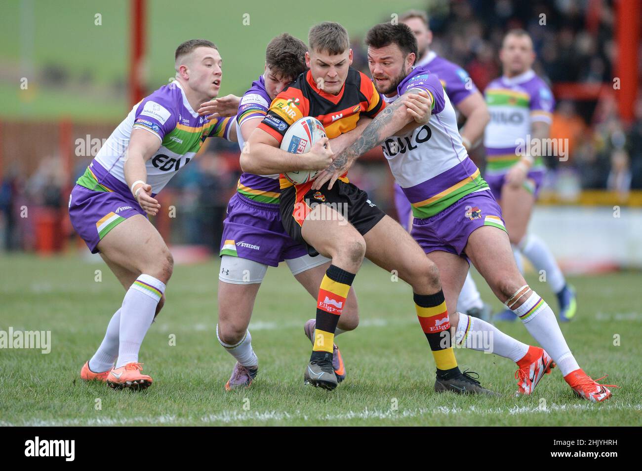 Dewsbury, Inghilterra - 30 gennaio 2022 - durante il Rugby League Betfred Championship Round 1 Dewsbury Rams vs Bradford Bulls al Tetley Stadium, Dewsbury, Regno Unito Dean Williams Foto Stock