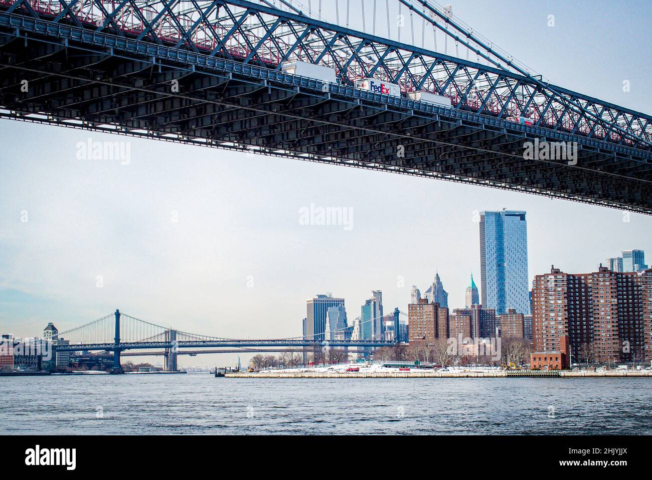 New York, New York, Stati Uniti. 31st Jan 2022. East River Park protesta & Details.Protesters riuniti in East River Park per impedire ai lavoratori edili contratti di tagliare alberi per il passaggio di testa sul ESCR - East Side Coastal progetto di resilienza, uno sforzo della città per costruire un levee che fornirà flood control.second a piani pubblici, Una parete di 1,2 miglia con parco razed oltre un riempimento di 8 piedi costeggierà l'East River, richiedendo l'espulsione di circa 1000 alberi lungo la riva del fiume. L'anno scorso, nel mese di dicembre, gli aerei di Cherry e Londra della sezione sud del parco sono stati, taglio a Foto Stock