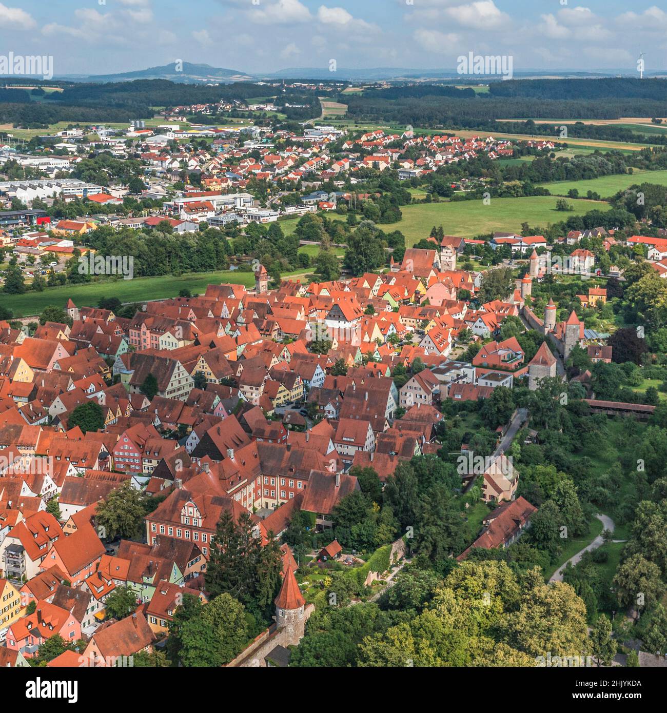 Dinkelsbühl - bella cittadina nel Medio Franconia in Via Romantica Foto Stock
