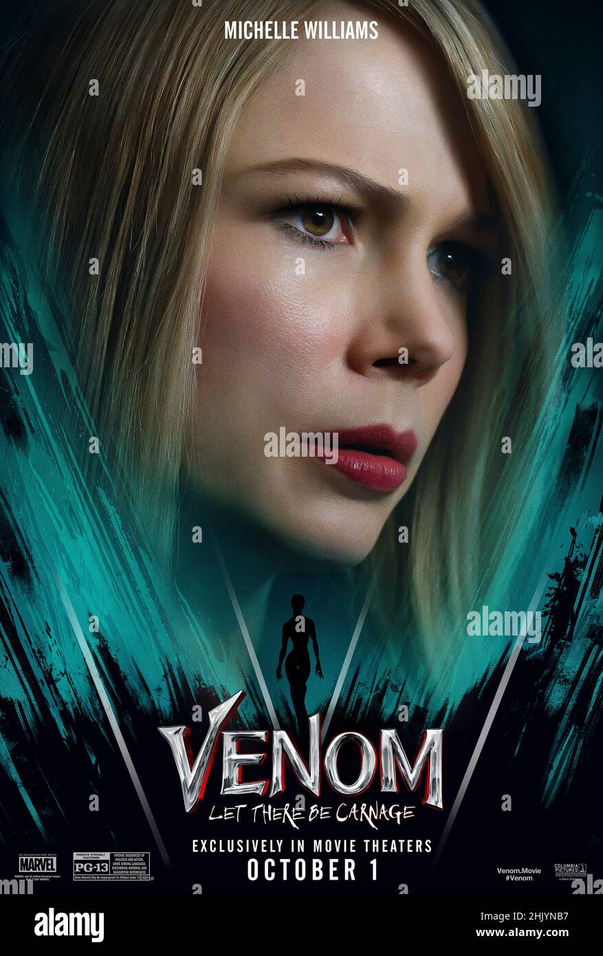 Venom: Let There Be Carnage (2021) diretto da Andy Serkis e interpretato da Woody Harrelson, Tom Hardy e Michelle Williams. Venom torna ad affrontare il criminale Carnage in questo attesissimo sequel. Foto Stock