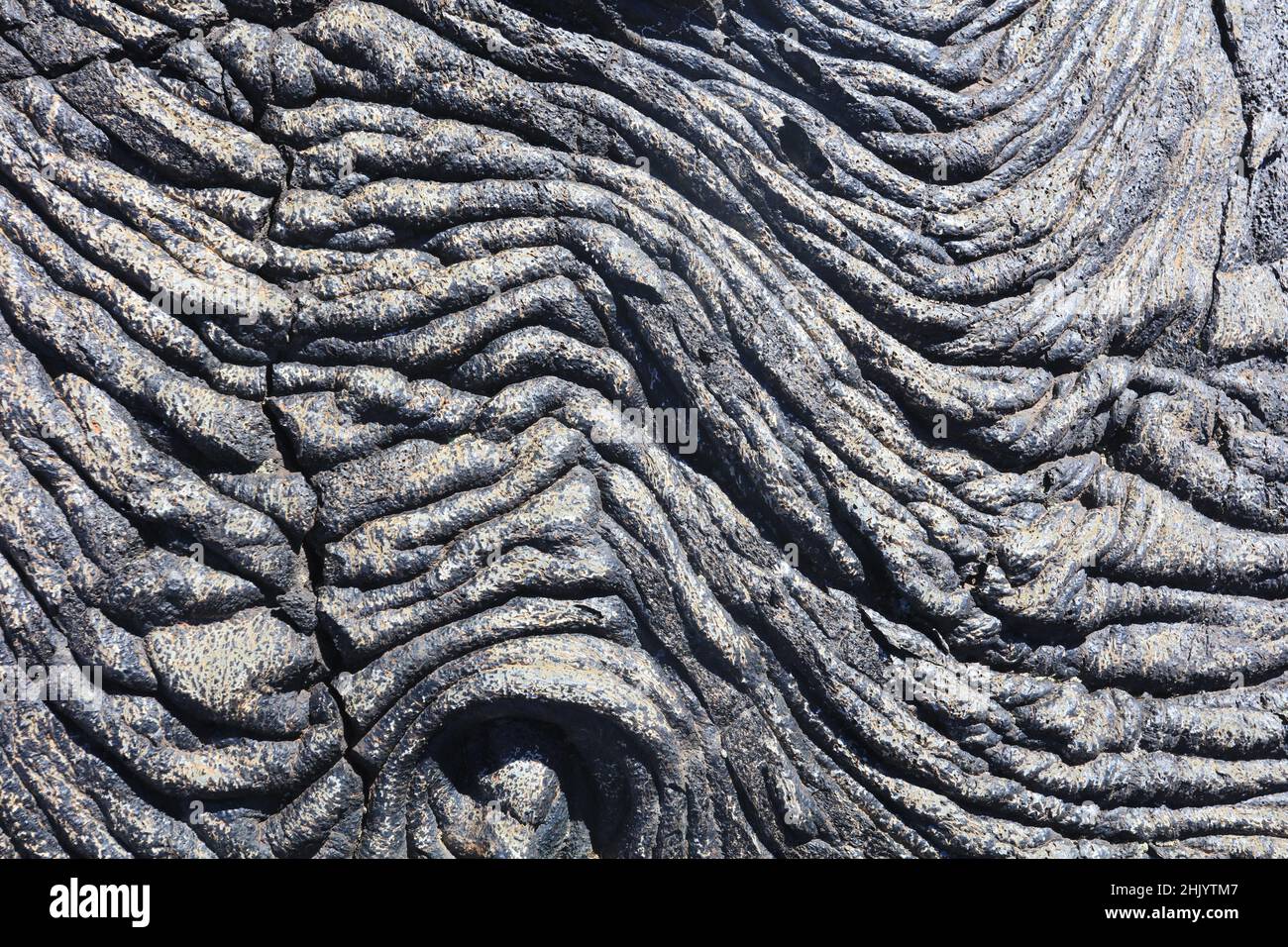 Una 'sea' di lava si estende da Kilauea fino al mare su Big Island. Foto Stock