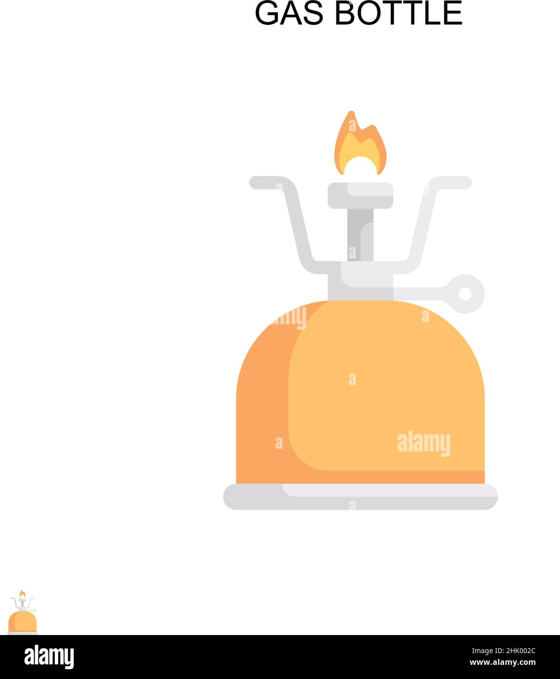Icona vettoriale semplice della bombola di gas. Modello di disegno del simbolo di illustrazione per l'elemento dell'interfaccia utente mobile Web. Illustrazione Vettoriale