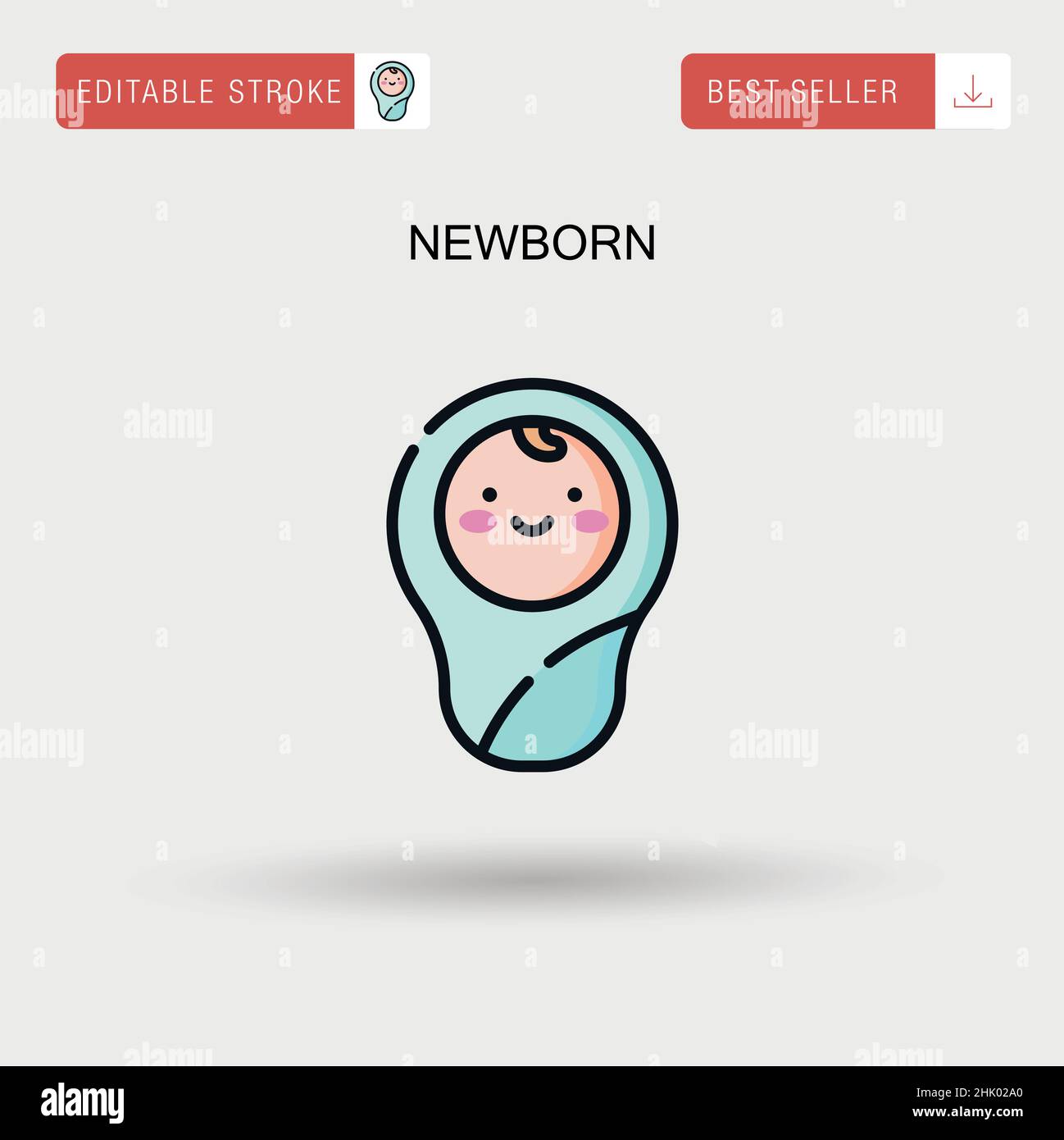 Icona vettore semplice neonato. Illustrazione Vettoriale