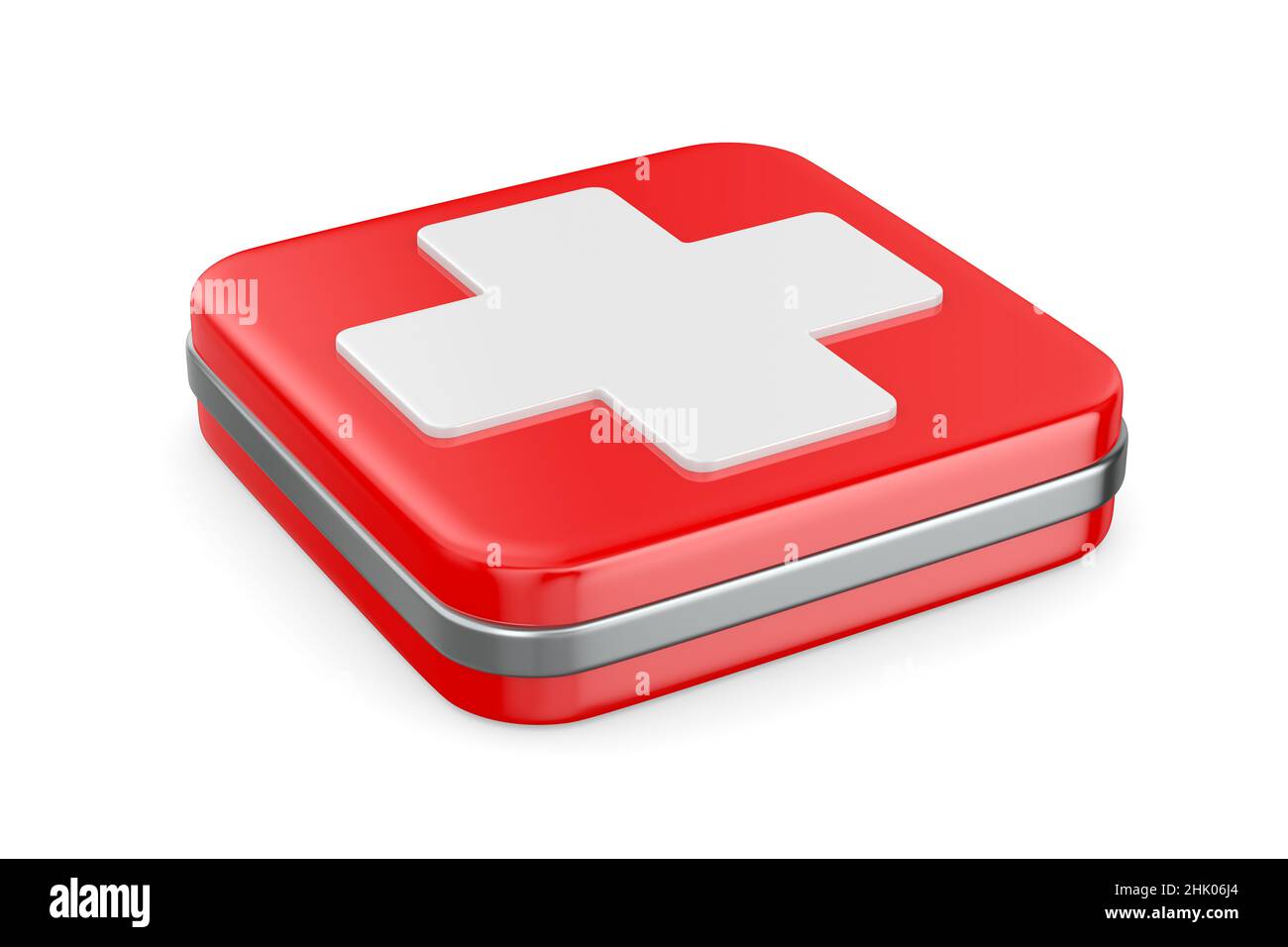 Simbolo più su sfondo bianco. Illustrazione 3D isolata Foto Stock