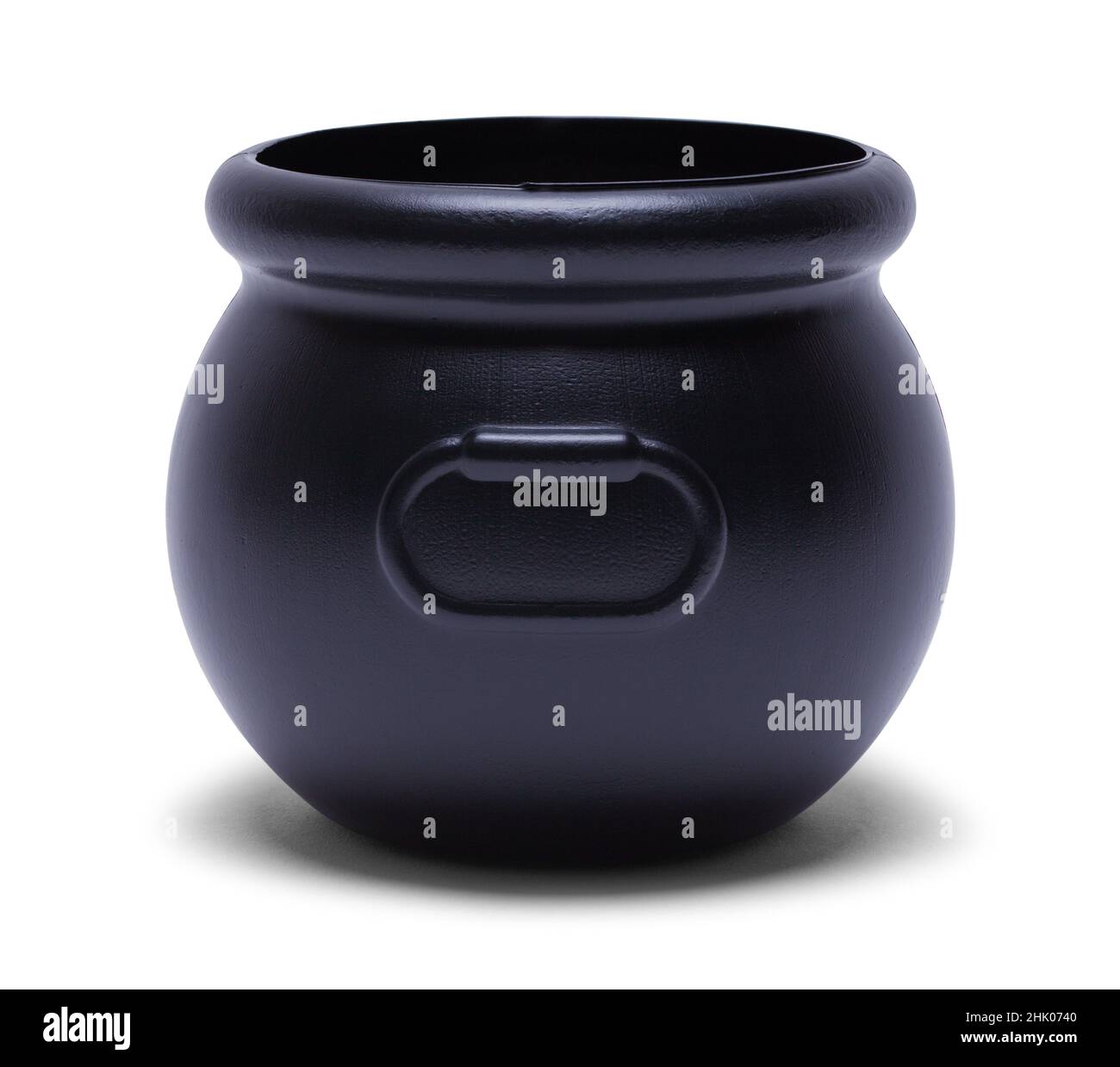 Black Witch Cauldron Pot Cut out su bianco. Foto Stock