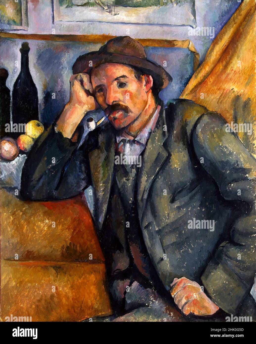 Lo Smoker di Paul Cezanne (1839-1906), olio su tela, circa 1890-92 Foto Stock