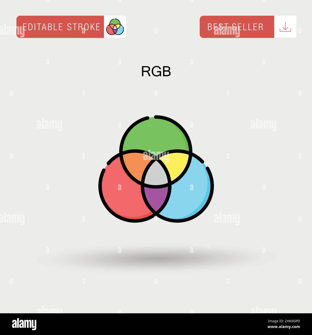 Icona RGB Simple Vector. Illustrazione Vettoriale