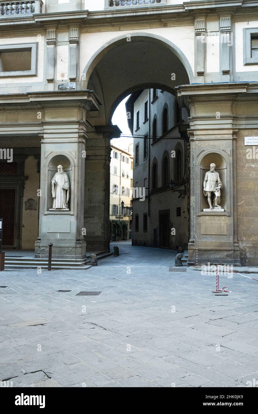 Firenze, Italia. Gennaio 2022. Vista sul Palazzo degli uffizi nel centro storico della città Foto Stock