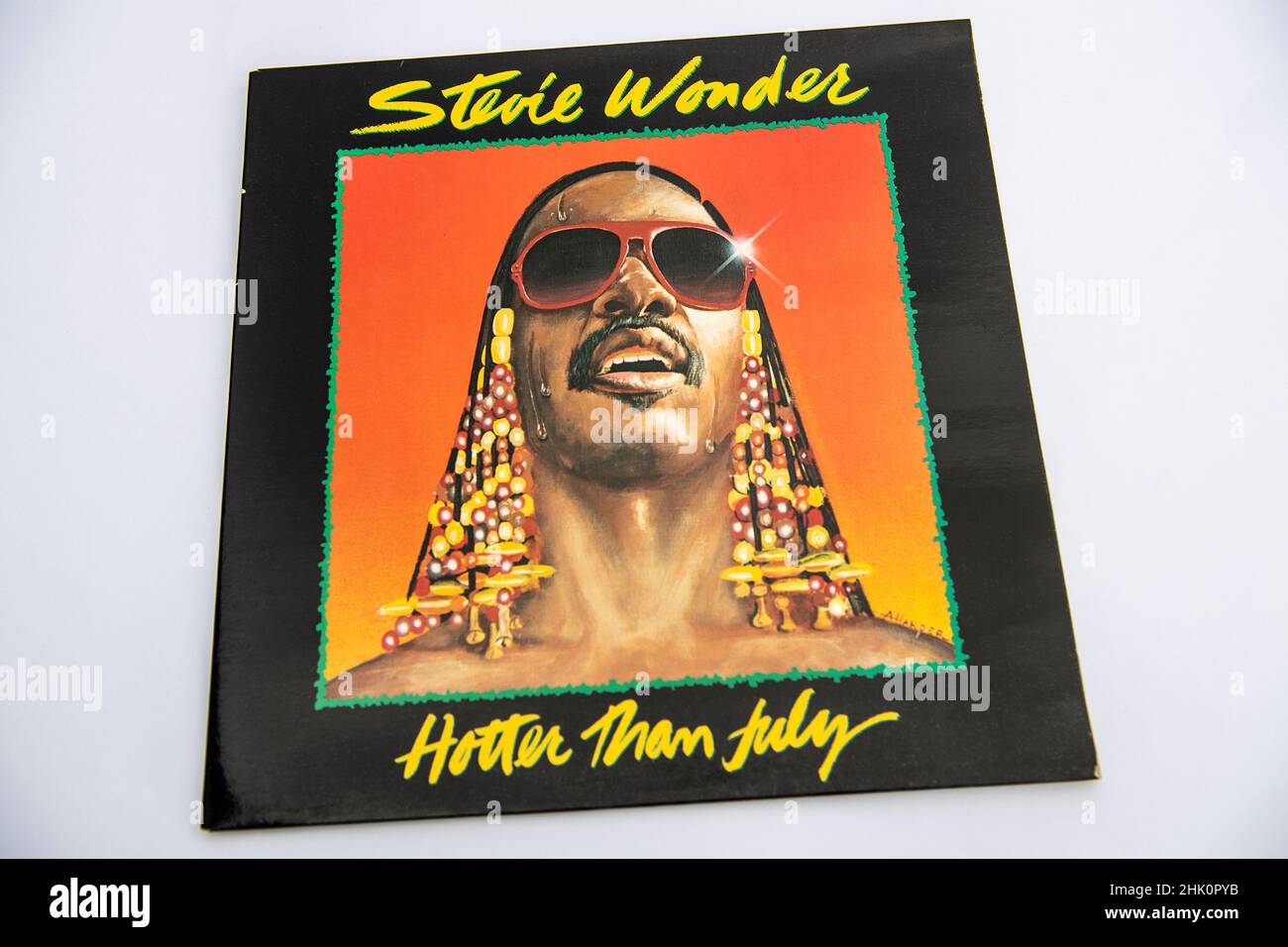 Copertina LP di hotter than July, l'album in studio del 19th di Stevie Wonder, pubblicato nel 1980 Foto Stock