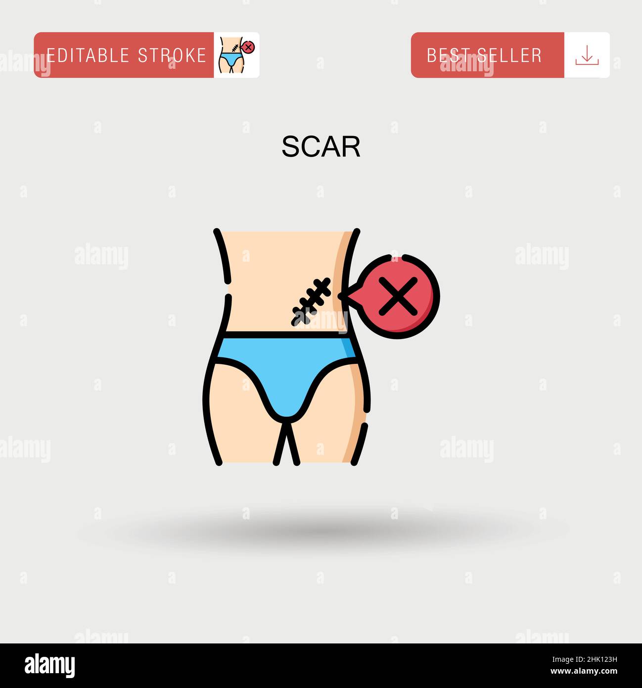 Icona SCAR Simple Vector. Illustrazione Vettoriale