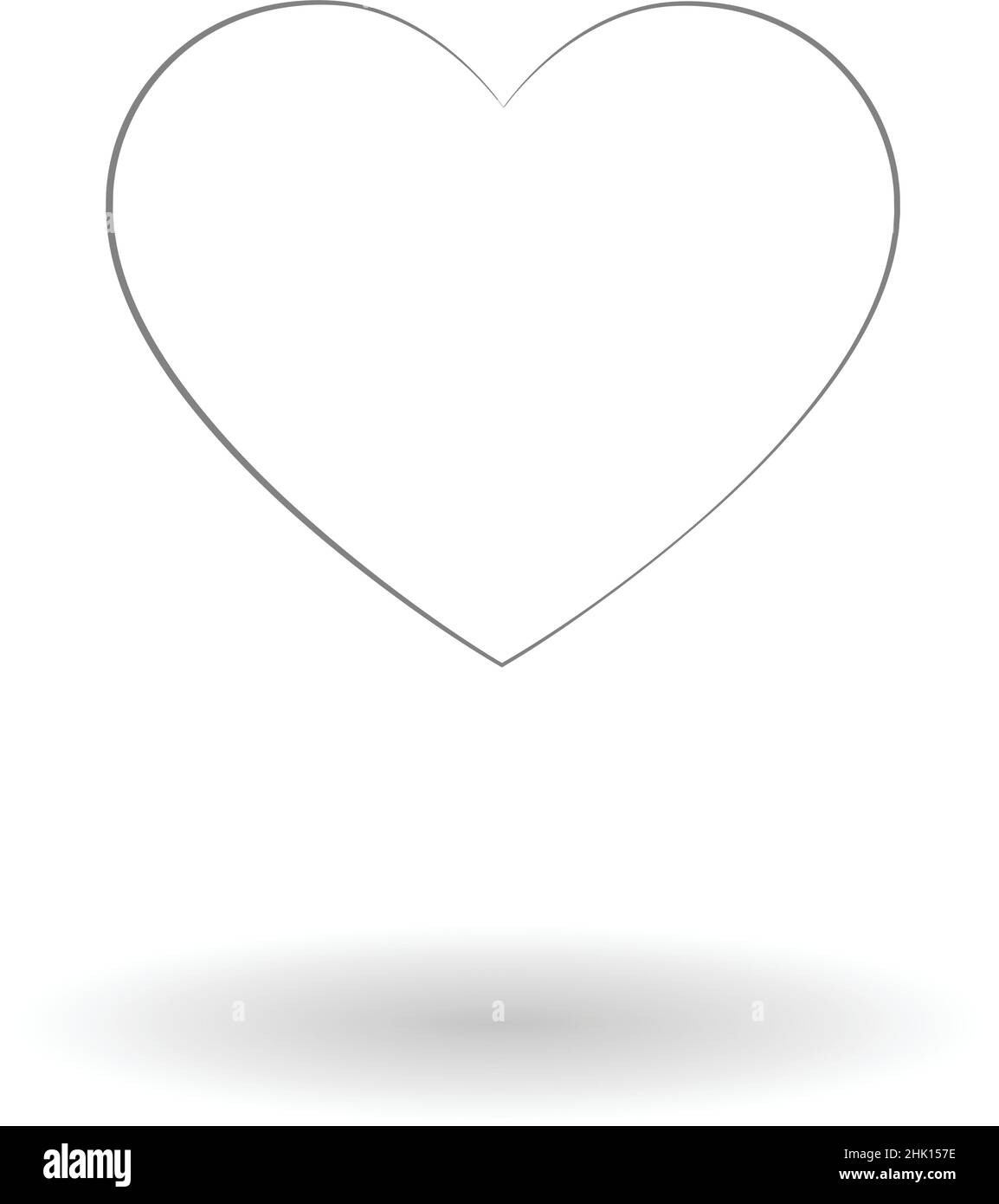 Icona vettoriale di un cuore, simbolo d'amore grafica stile piatto. Forma del cuore isolato su sfondo bianco con un'ombra, pittogramma eps 10. Segnale cardiaco, St. V Illustrazione Vettoriale