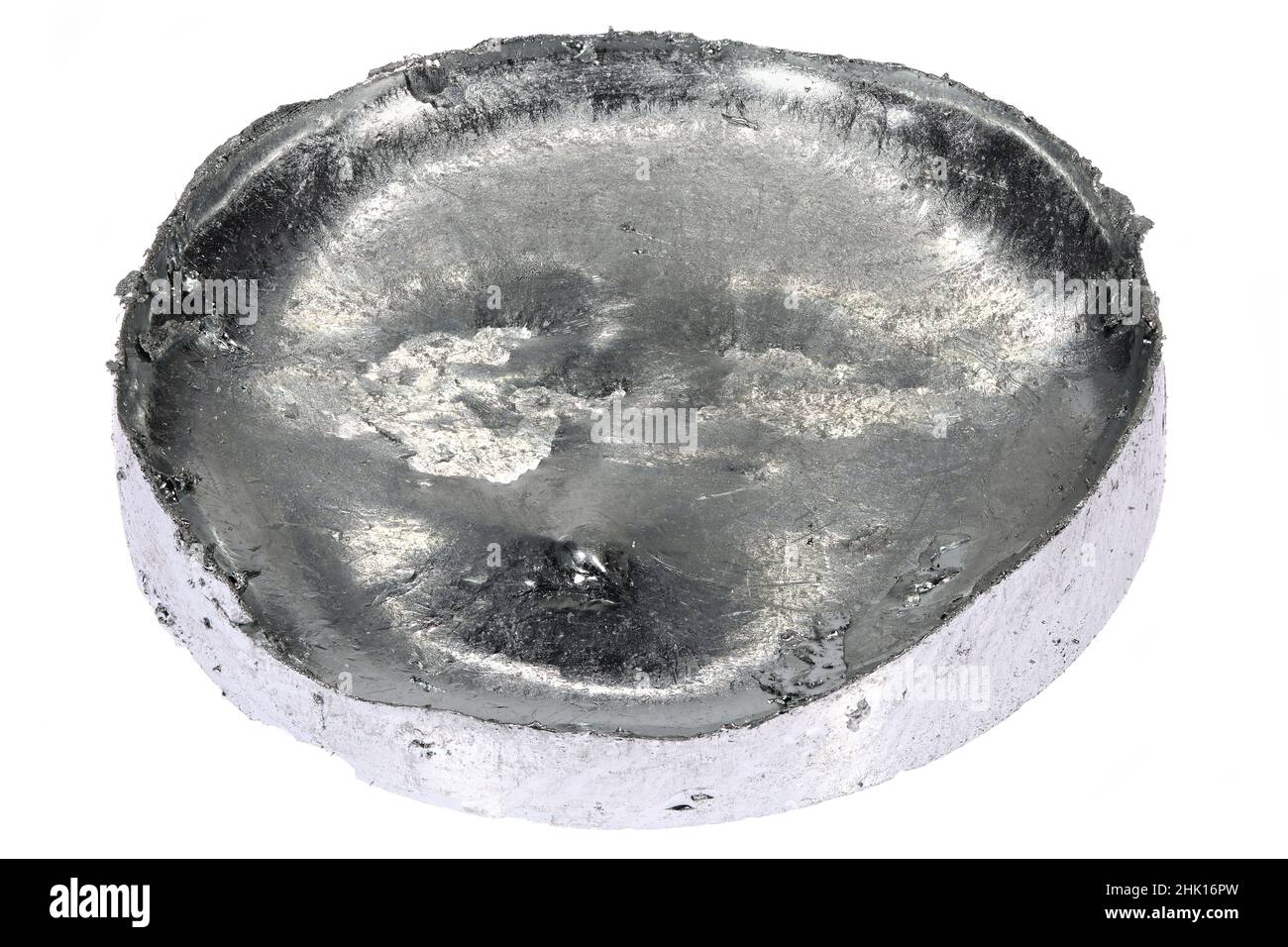 99,9% di gallio sottile isolato su sfondo bianco Foto Stock