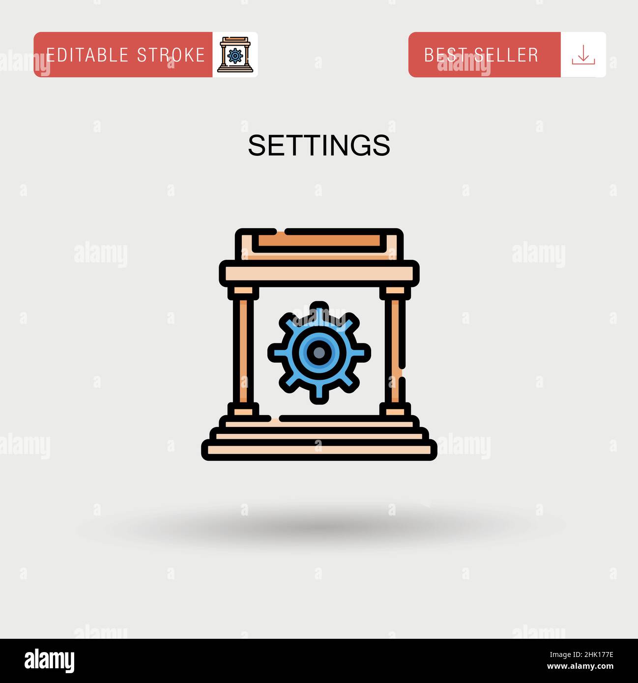 Impostazioni icona vettore semplice. Illustrazione Vettoriale