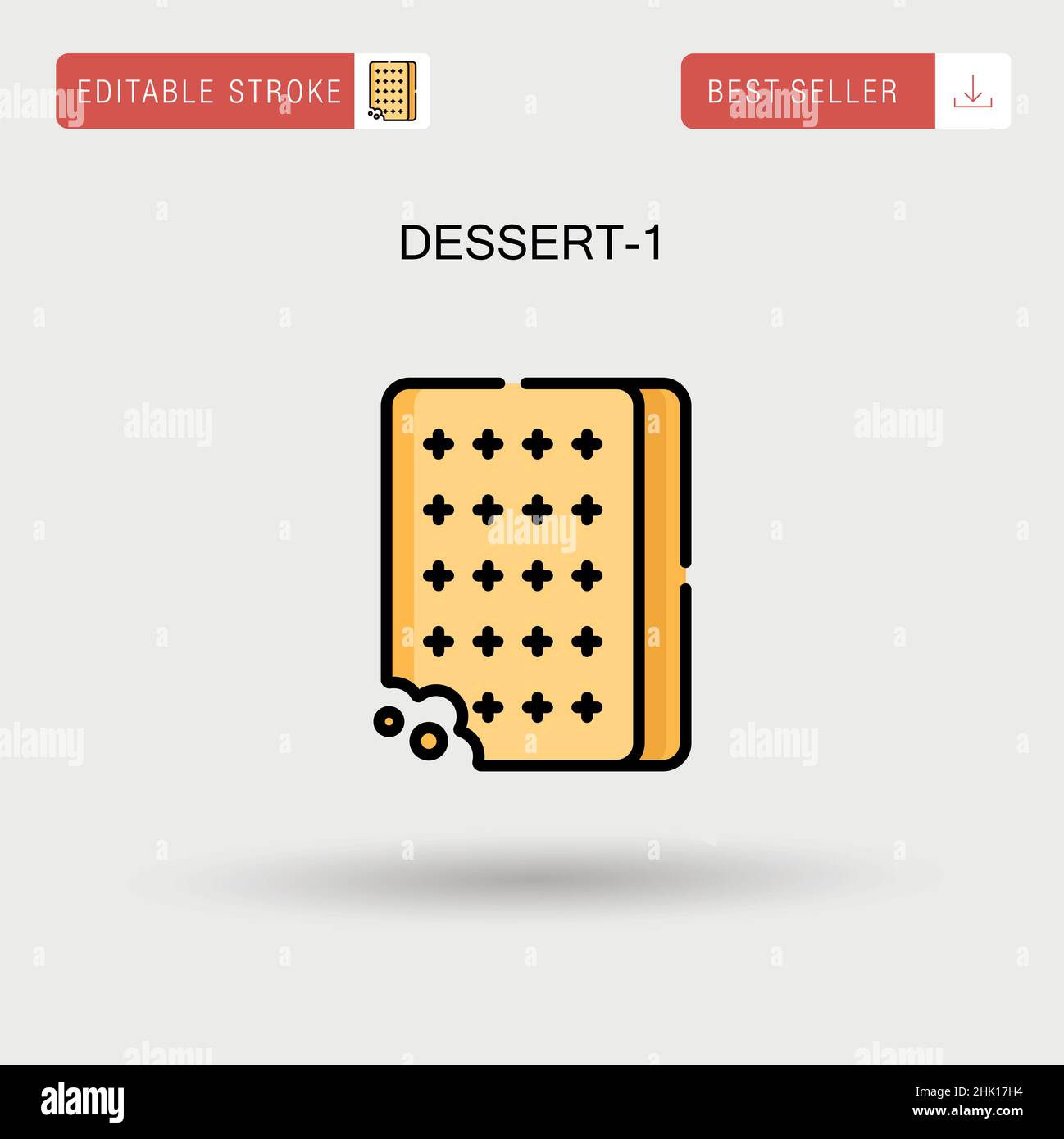 Dessert-1 semplice icona vettoriale. Illustrazione Vettoriale