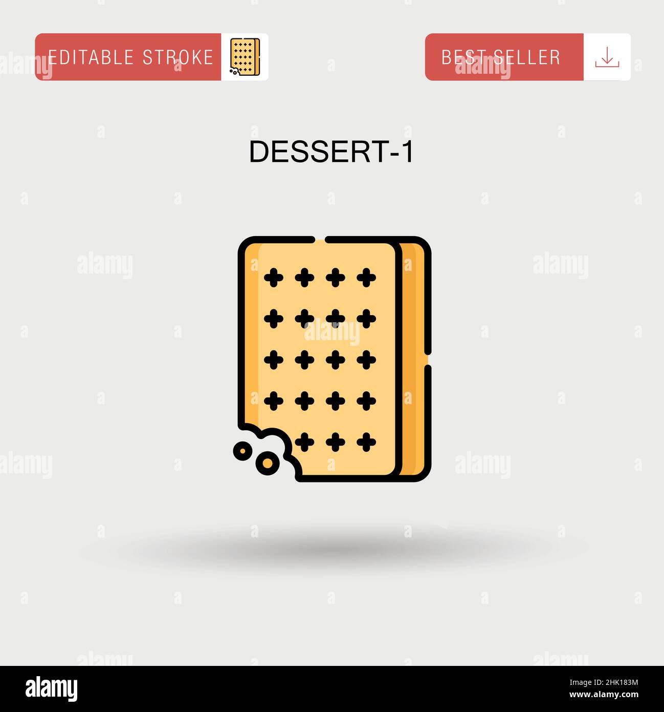 Dessert-1 semplice icona vettoriale. Illustrazione Vettoriale