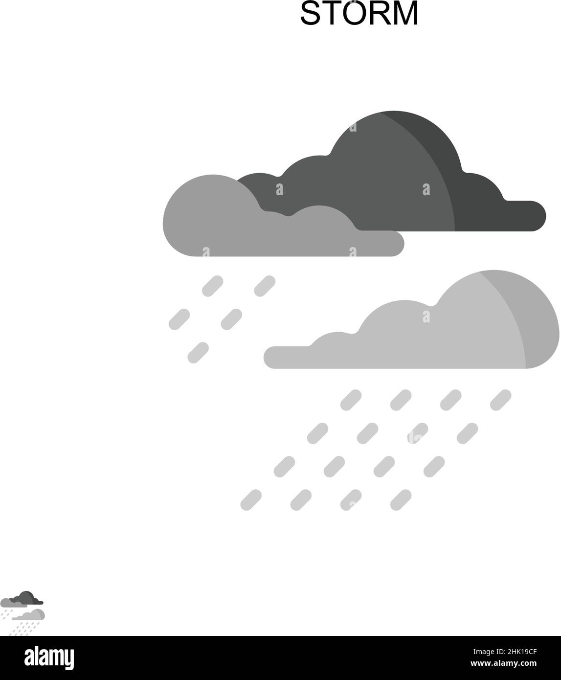 Icona del vettore Storm Simple. Modello di disegno del simbolo di illustrazione per l'elemento dell'interfaccia utente mobile Web. Illustrazione Vettoriale