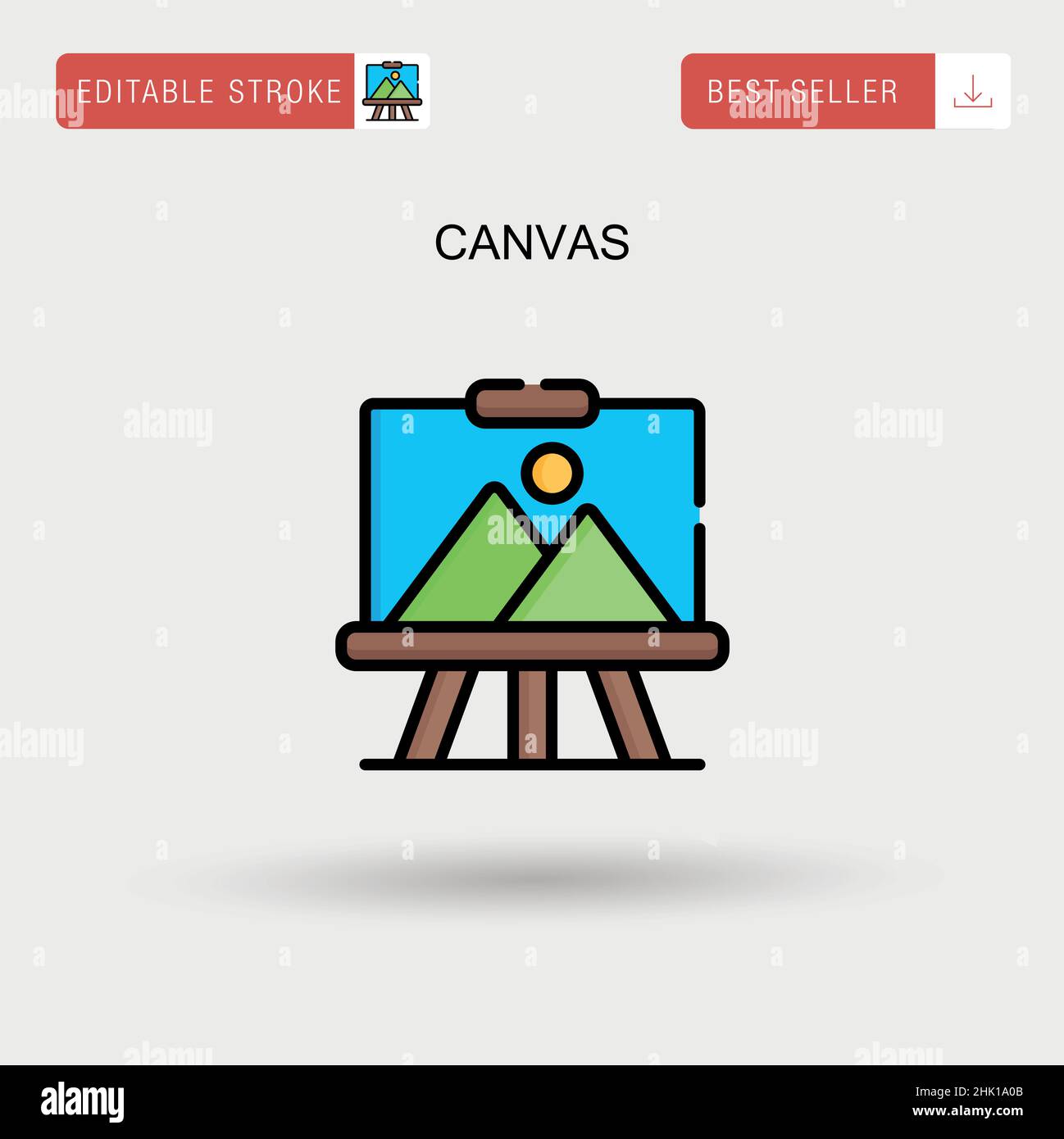 Icona vettore semplice Canvas. Illustrazione Vettoriale