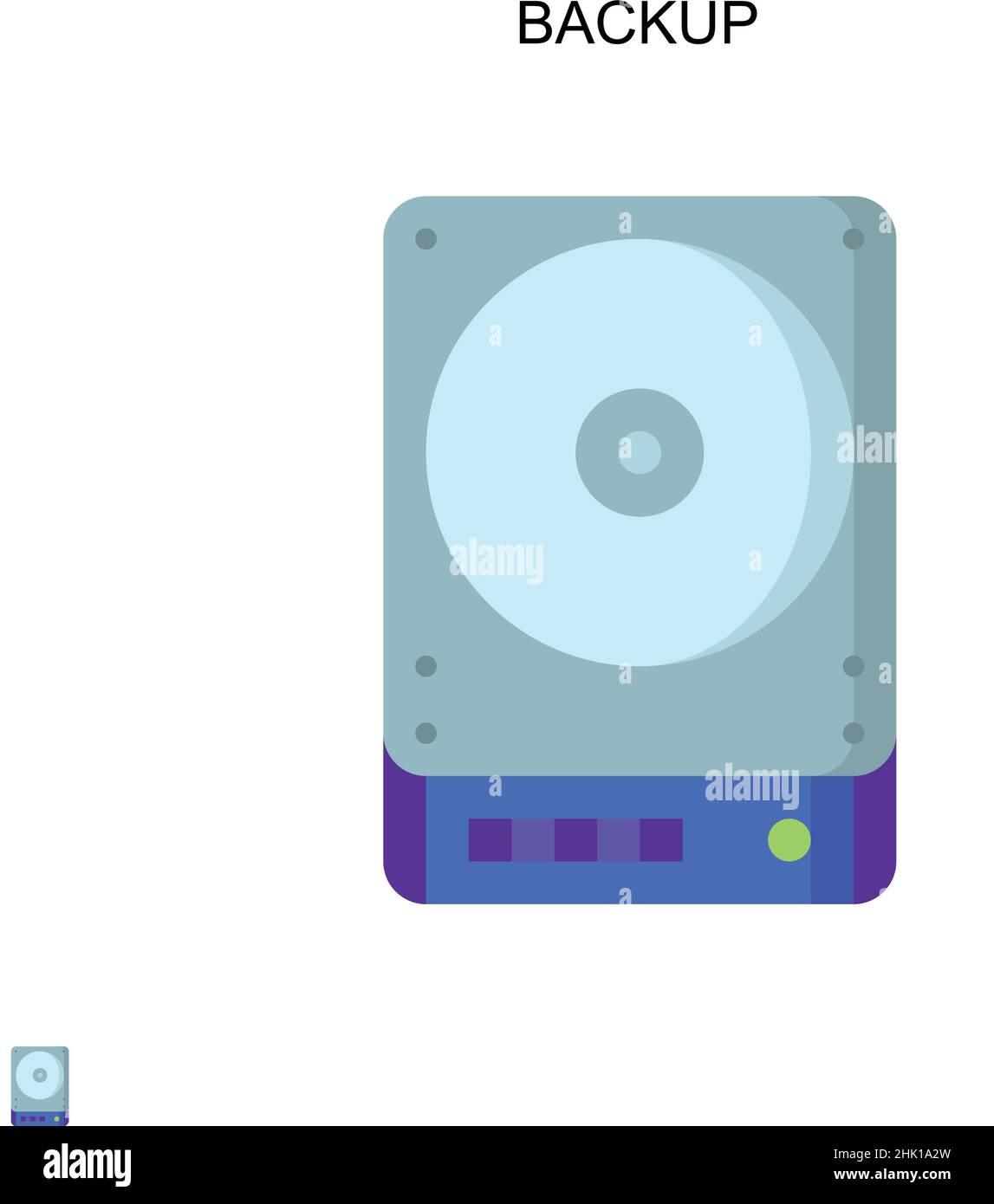 Icona vettore semplice di backup. Modello di disegno del simbolo di illustrazione per l'elemento dell'interfaccia utente mobile Web. Illustrazione Vettoriale
