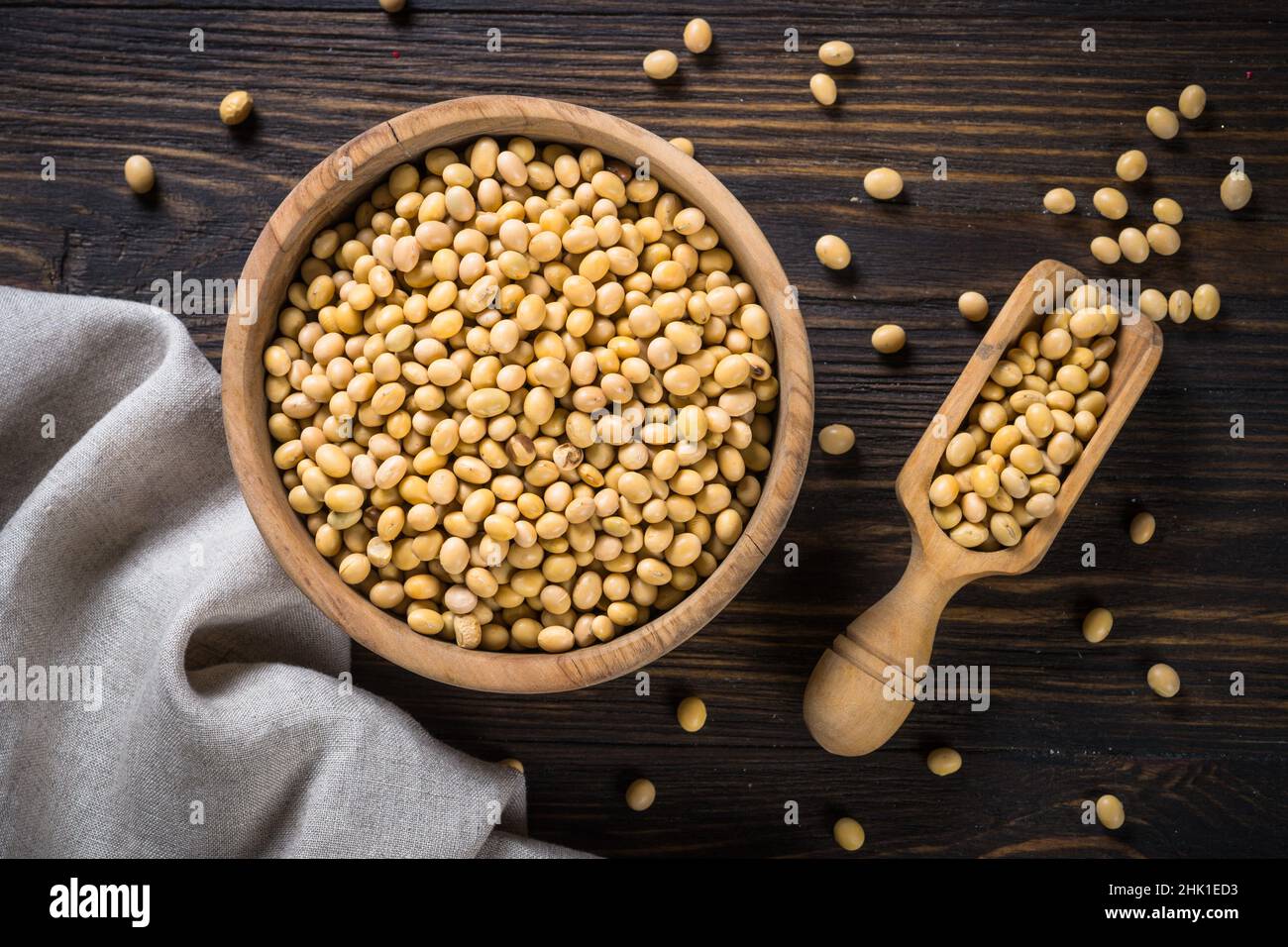 La soia è una fonte di proteina basata di pianta. Foto Stock