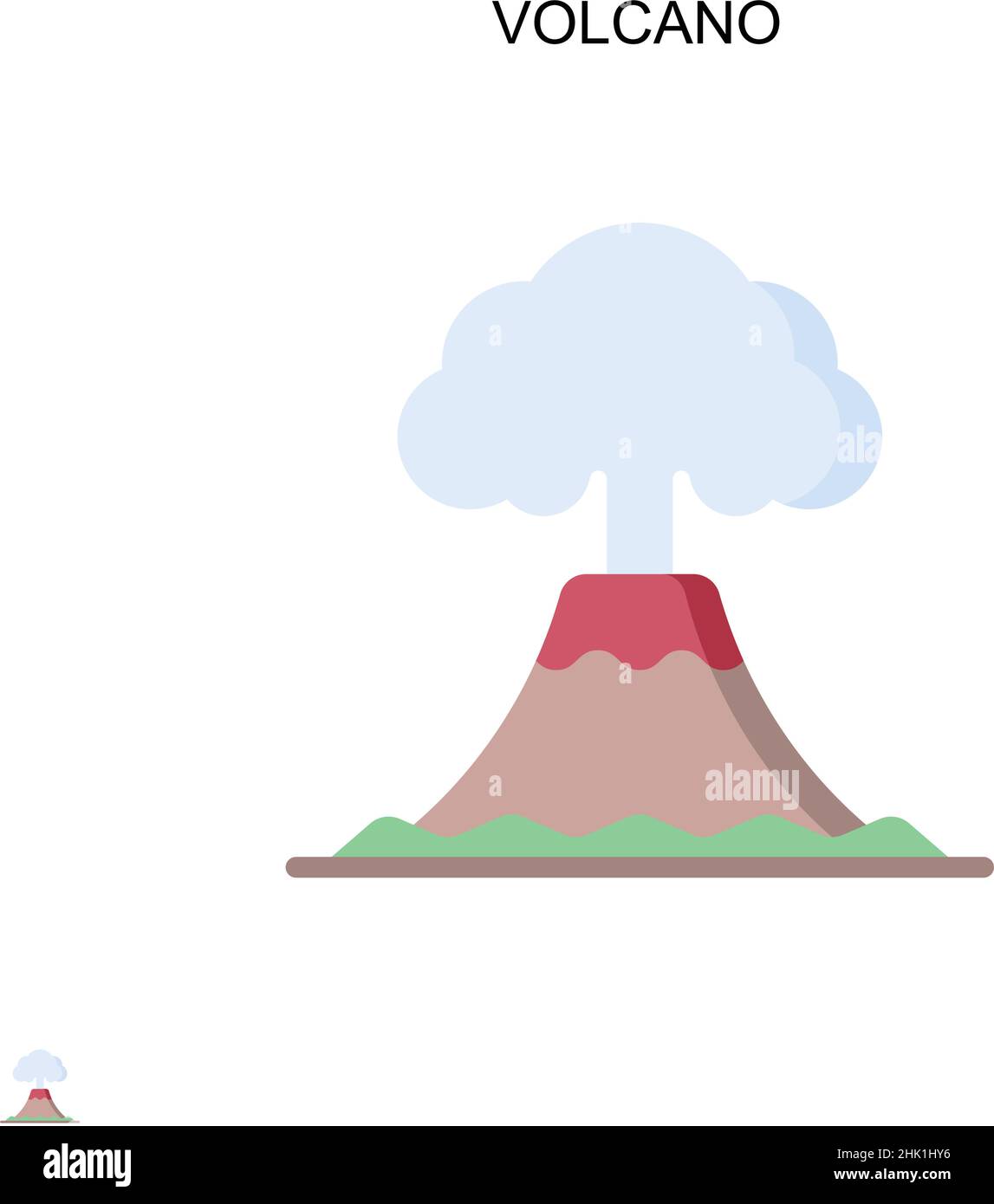 Vulcano semplice icona vettoriale. Modello di disegno del simbolo di illustrazione per l'elemento dell'interfaccia utente mobile Web. Illustrazione Vettoriale