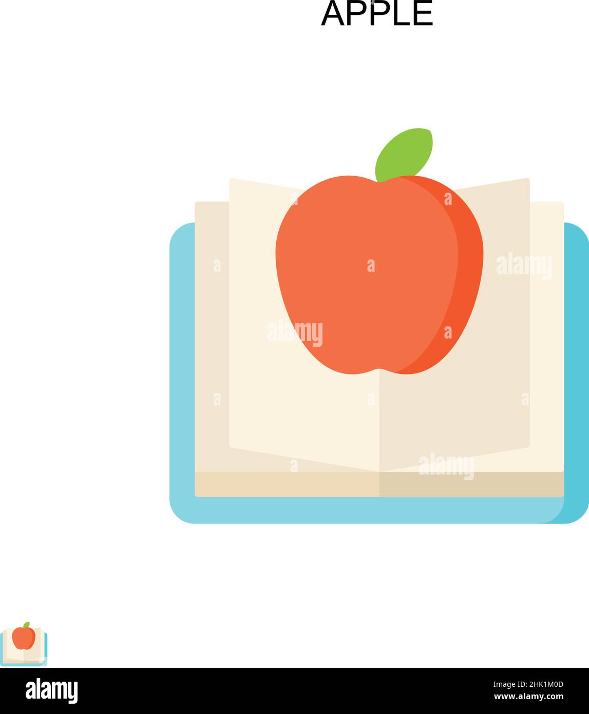 Icona Apple Simple Vector. Modello di disegno del simbolo di illustrazione per l'elemento dell'interfaccia utente mobile Web. Illustrazione Vettoriale