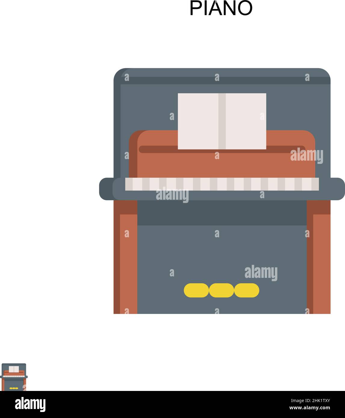 Icona piano Simple Vector. Modello di disegno del simbolo di illustrazione per l'elemento dell'interfaccia utente mobile Web. Illustrazione Vettoriale