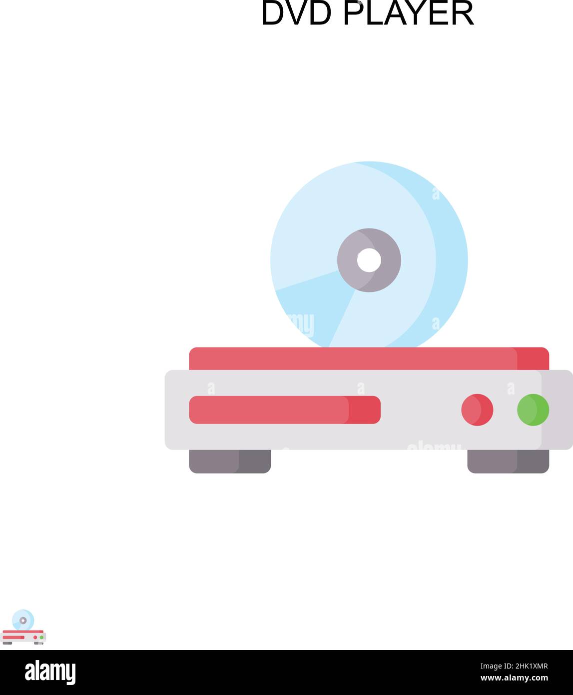 Lettore DVD semplice icona vettoriale. Modello di disegno del simbolo di illustrazione per l'elemento dell'interfaccia utente mobile Web. Illustrazione Vettoriale