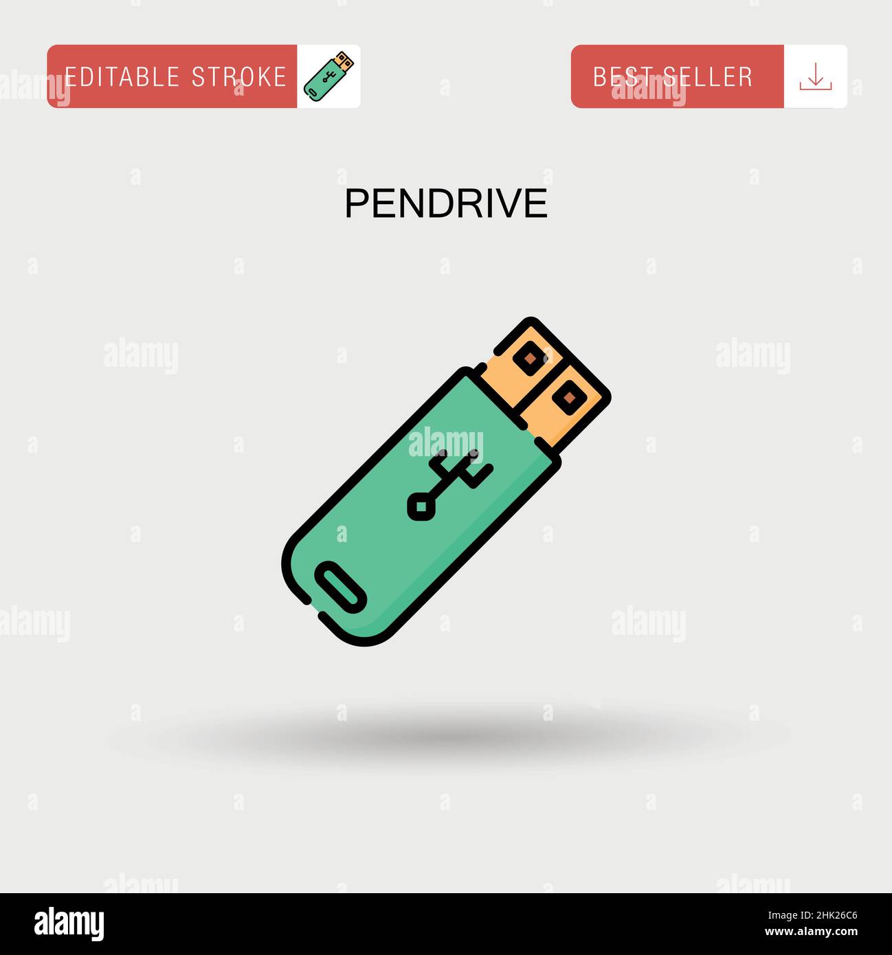 Icona vettore semplice Pendrive. Illustrazione Vettoriale