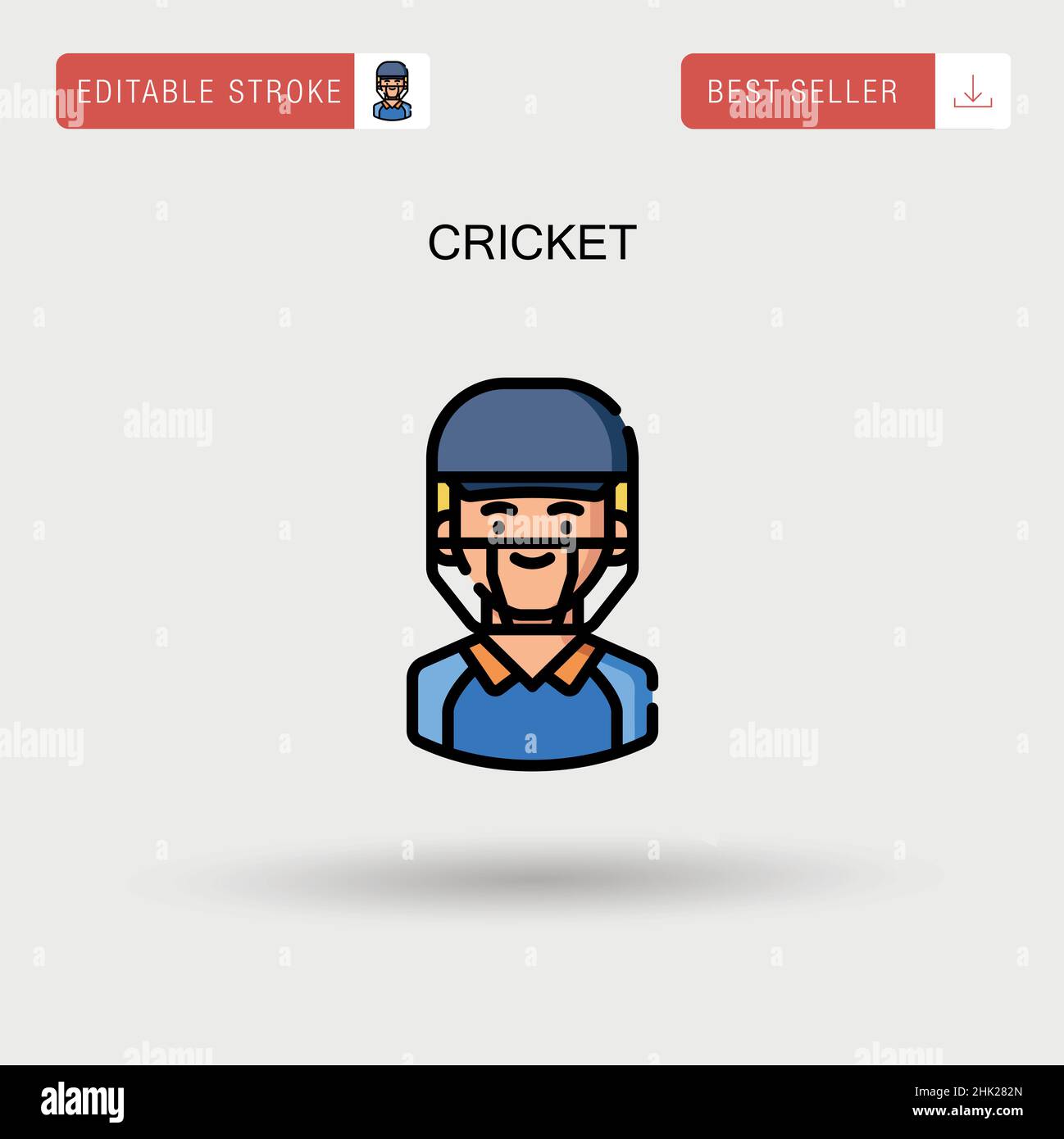 Icona vettore semplice Cricket. Illustrazione Vettoriale