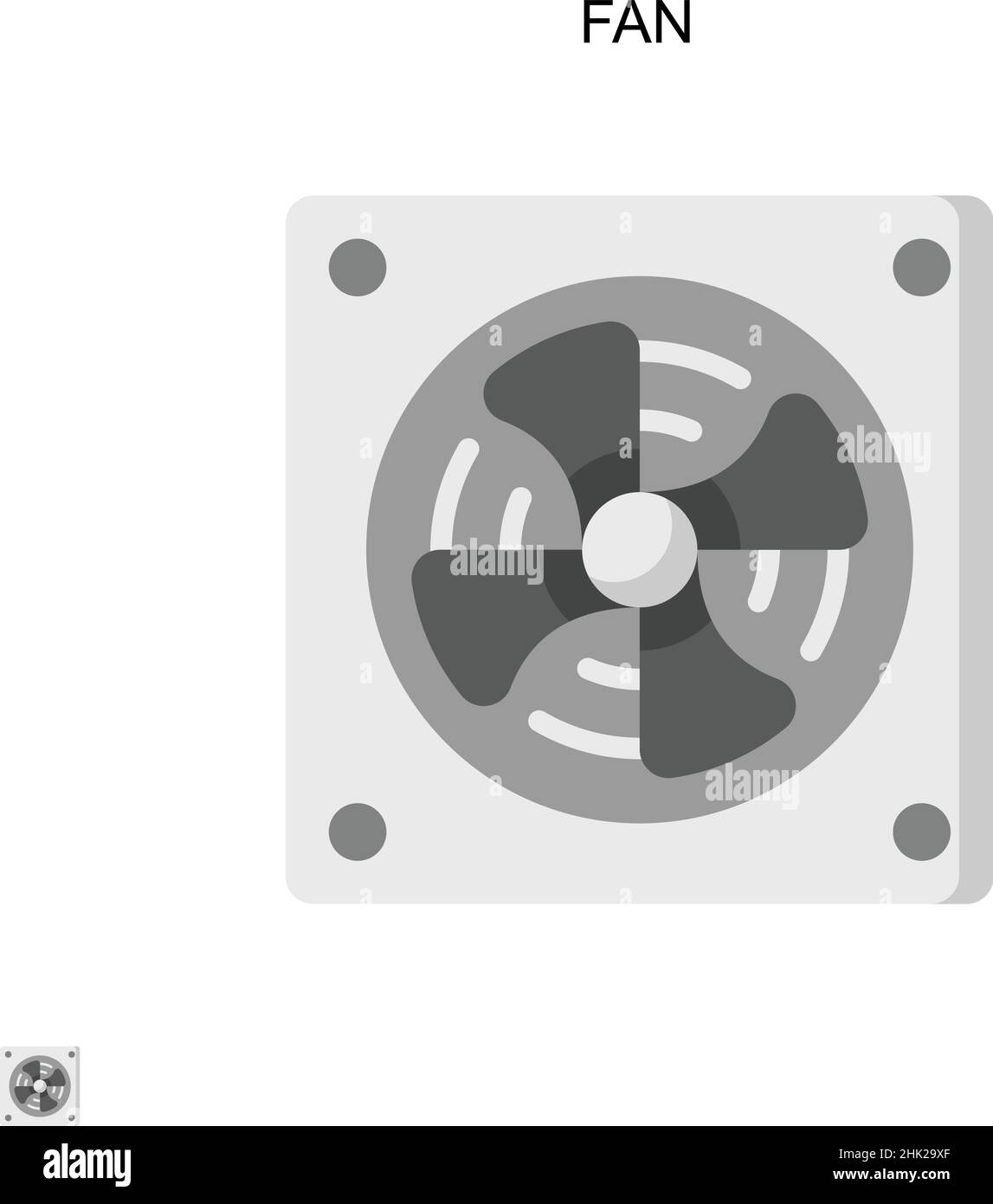 Icona del vettore semplice della ventola. Modello di disegno del simbolo di illustrazione per l'elemento dell'interfaccia utente mobile Web. Illustrazione Vettoriale