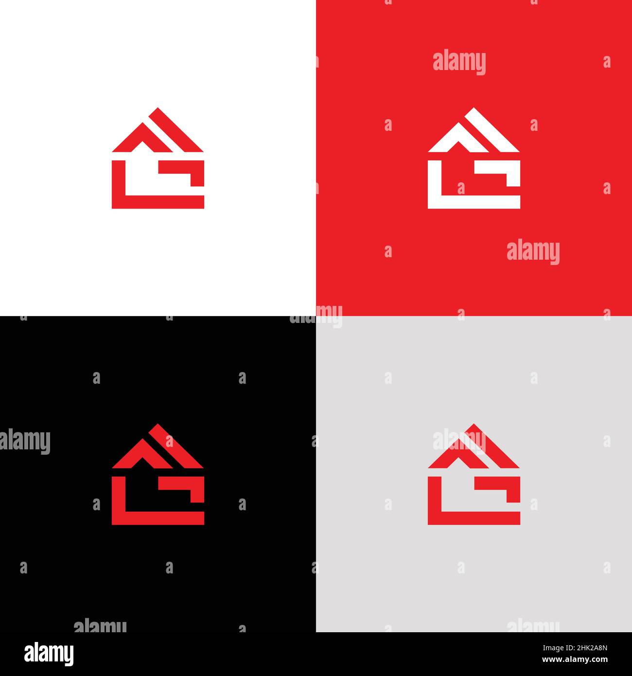 Un design moderno e fresco del logo immobiliare con le iniziali FG Illustrazione Vettoriale