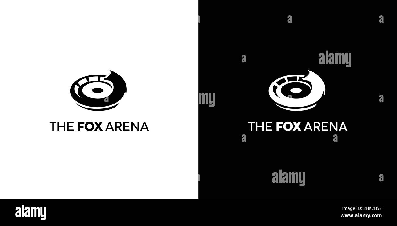 Fox Arena logo design moderno, attraente adatto per il mondo dell'intrattenimento 5 Illustrazione Vettoriale