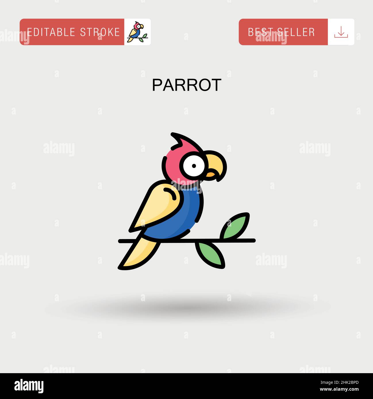 Icona vettore semplice Parrot. Illustrazione Vettoriale