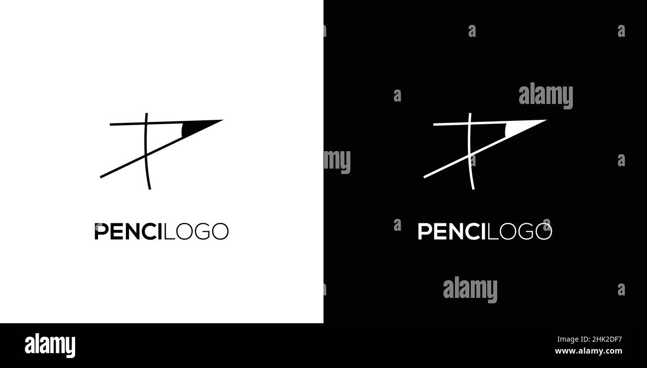 Design semplice ed unico con il logo Pencil Illustrazione Vettoriale