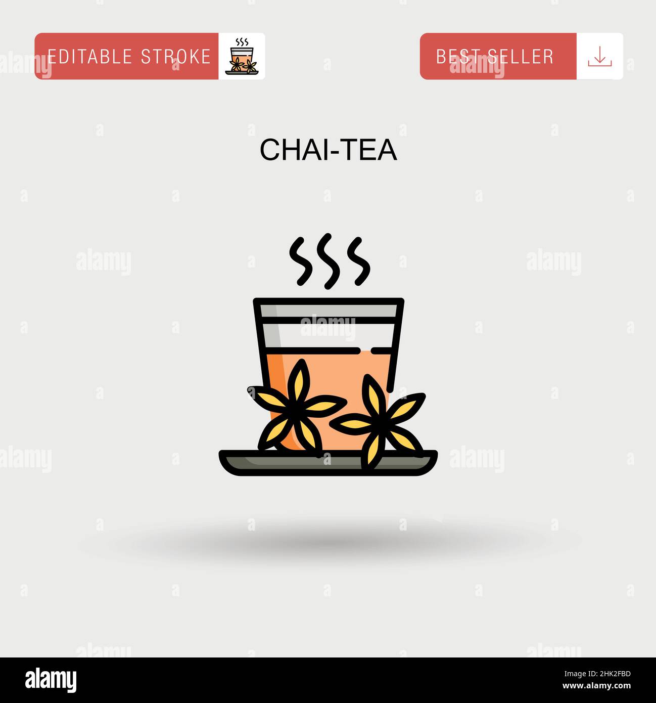 Chai-tea semplice icona vettoriale. Illustrazione Vettoriale