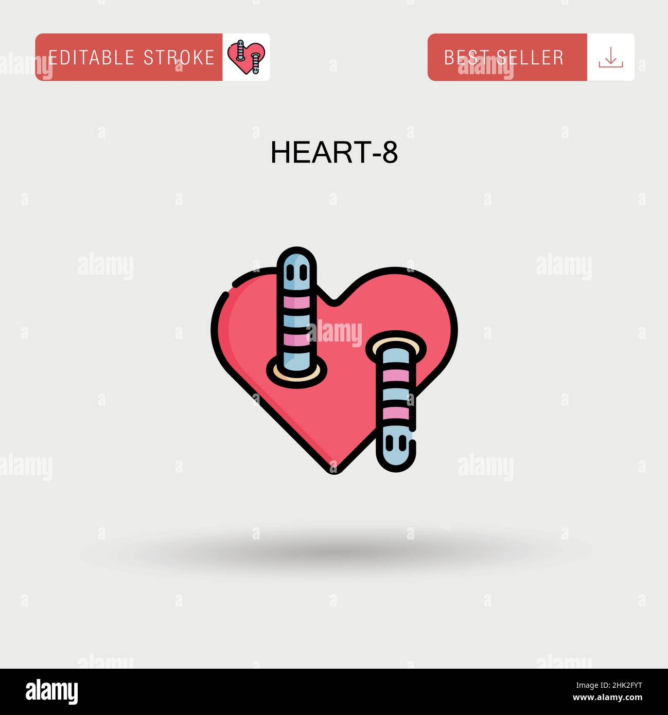 Icona vettore semplice Heart-8. Illustrazione Vettoriale