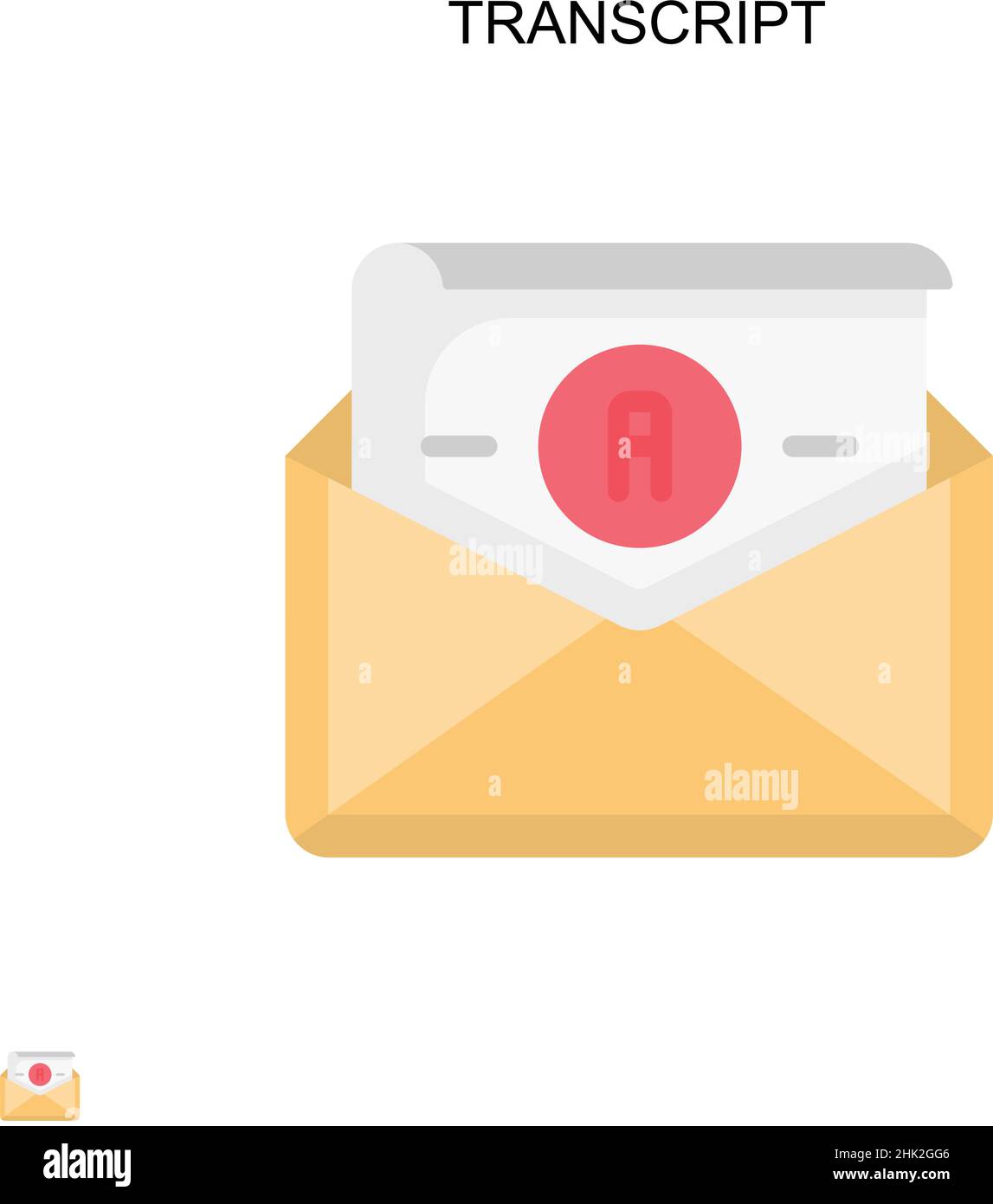 Trascrizione icona vettore semplice. Modello di disegno del simbolo di illustrazione per l'elemento dell'interfaccia utente mobile Web. Illustrazione Vettoriale