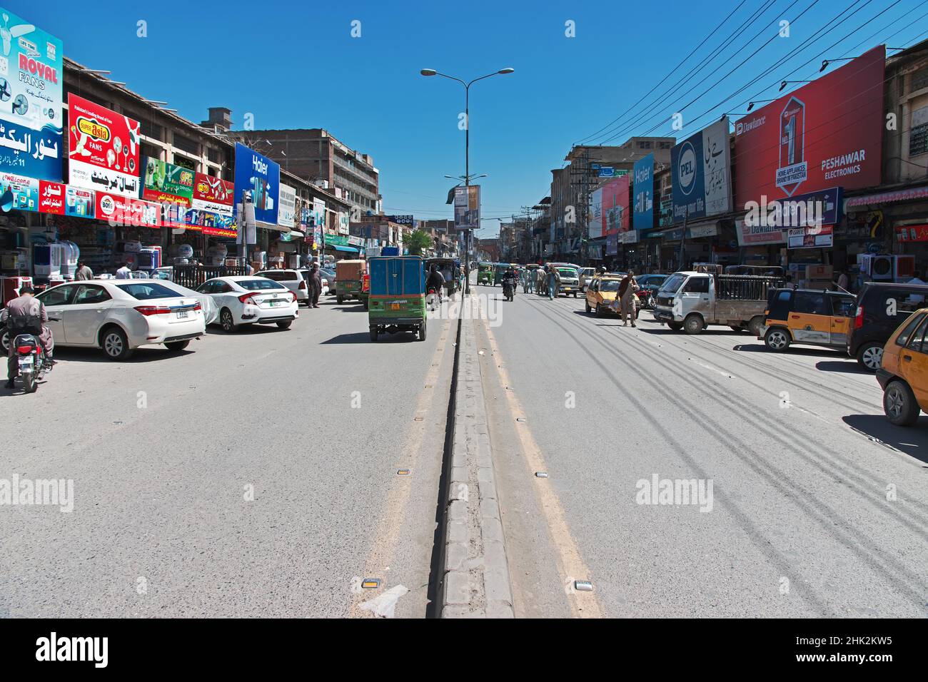 La strada vintage a Peshawar, Pakistan Foto Stock