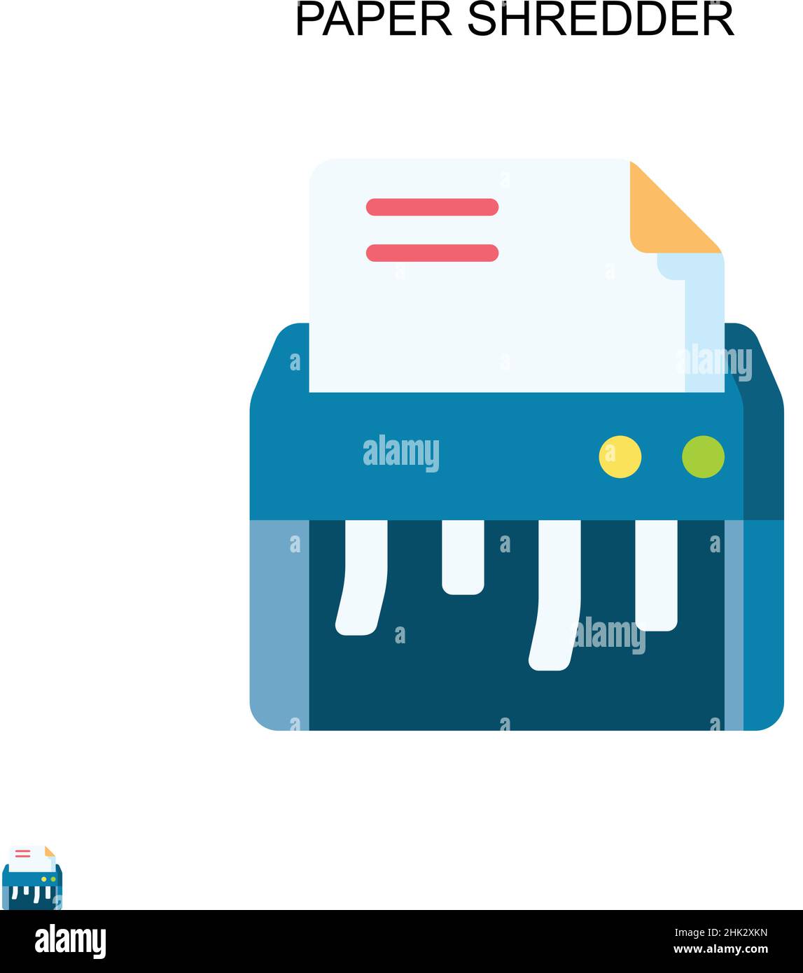 Sminuzzatore carta semplice icona vettoriale. Modello di disegno del simbolo di illustrazione per l'elemento dell'interfaccia utente mobile Web. Illustrazione Vettoriale