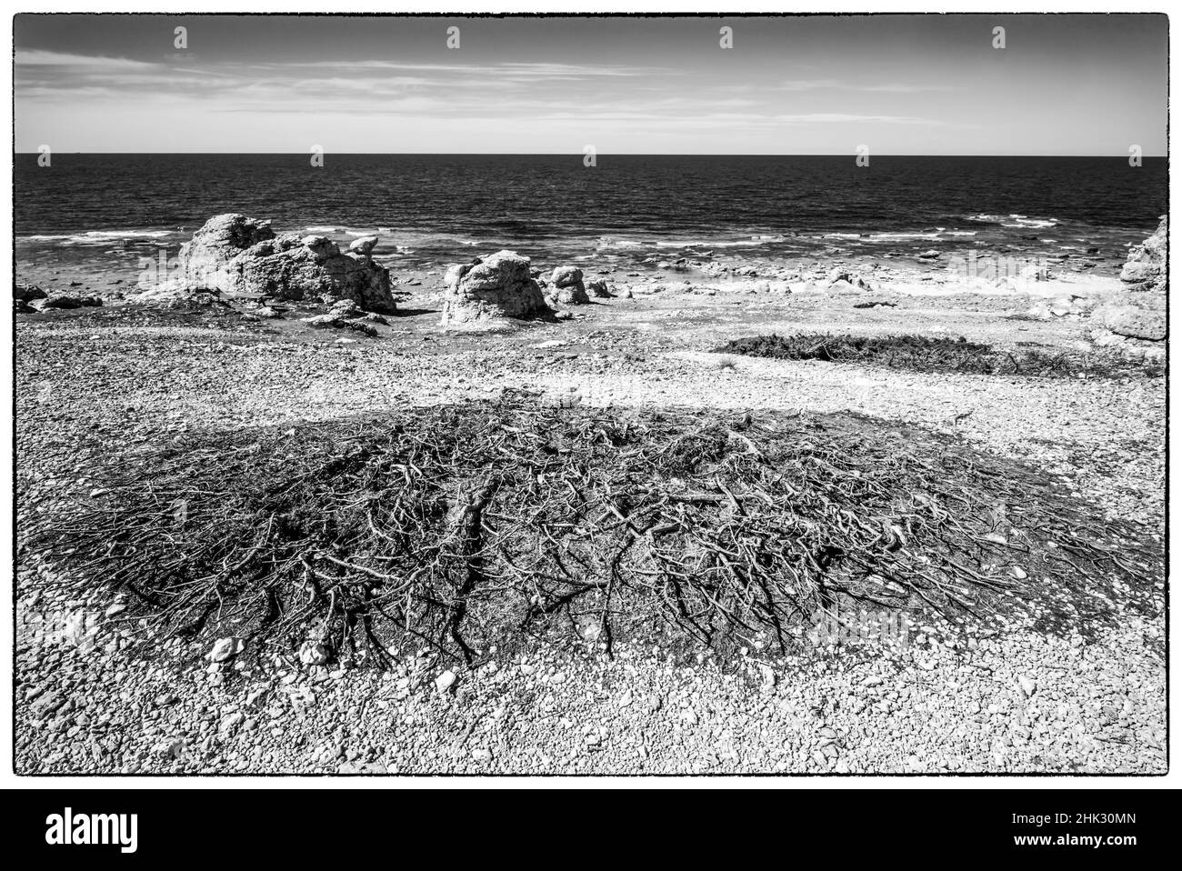 Svezia, Faro Island, Langhammars Area, vista sulla costa Foto Stock