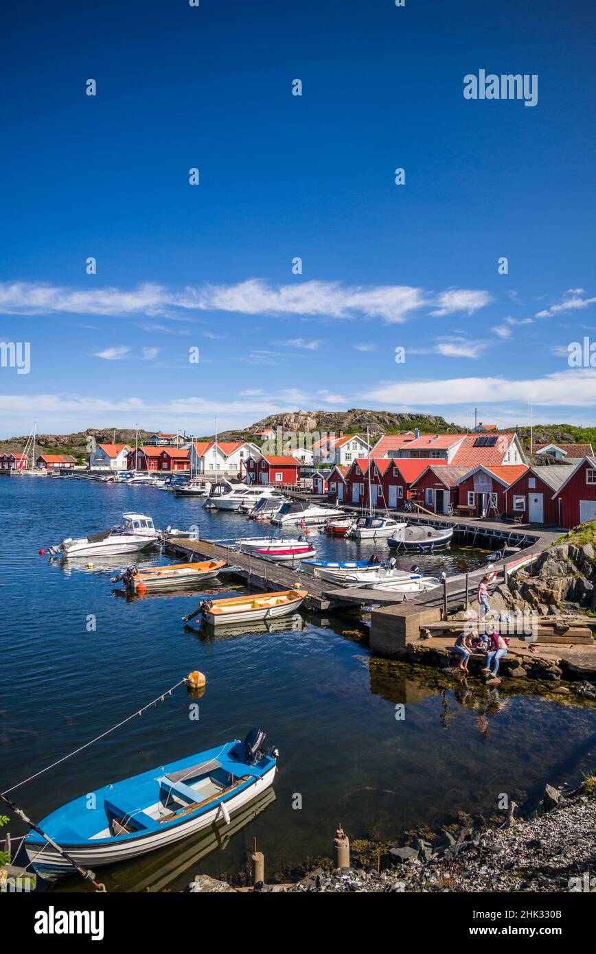 Svezia, Bohuslan, Tjorn Island, Bleket, villaggio porto Foto Stock