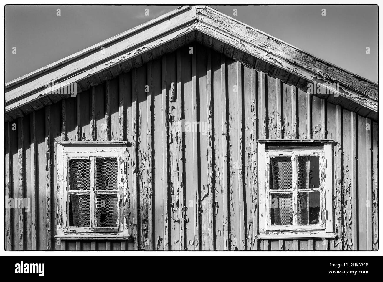 Svezia, Bohuslan, Smogen, Smogenbrygan, case di barche antiche e baracche da pesca Foto Stock